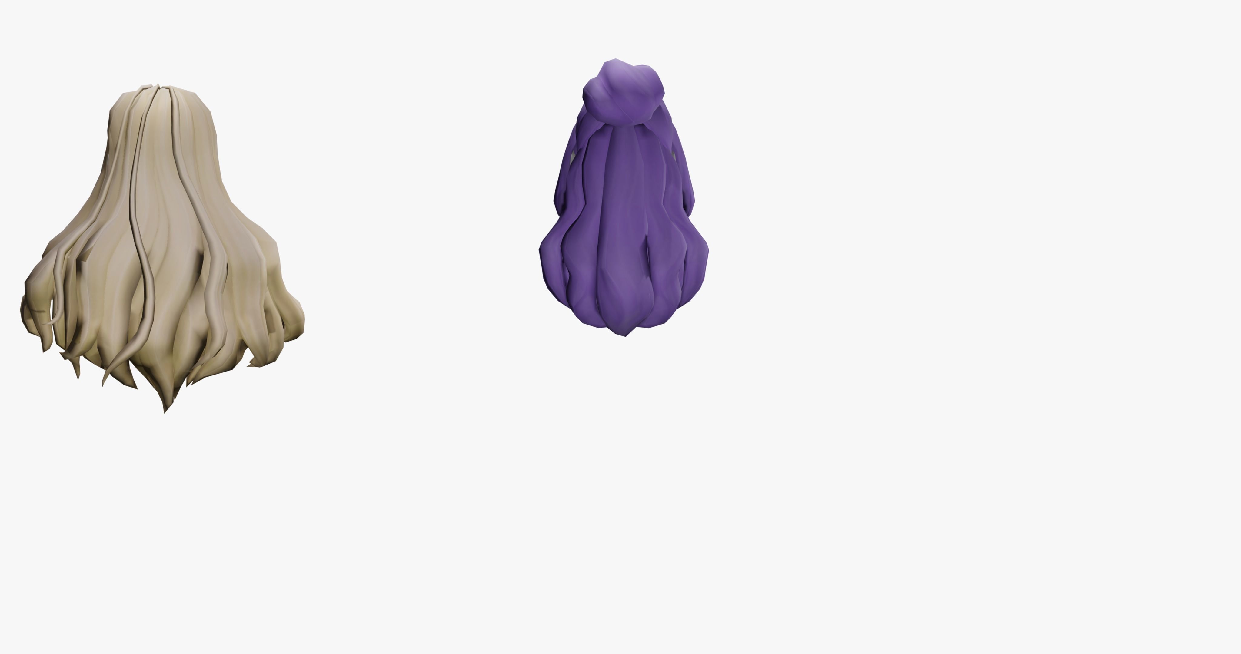 20 STYLIZED FEMALE HAIR MODELS PACK 7 - LOW POLY Low-poly 3D model_21