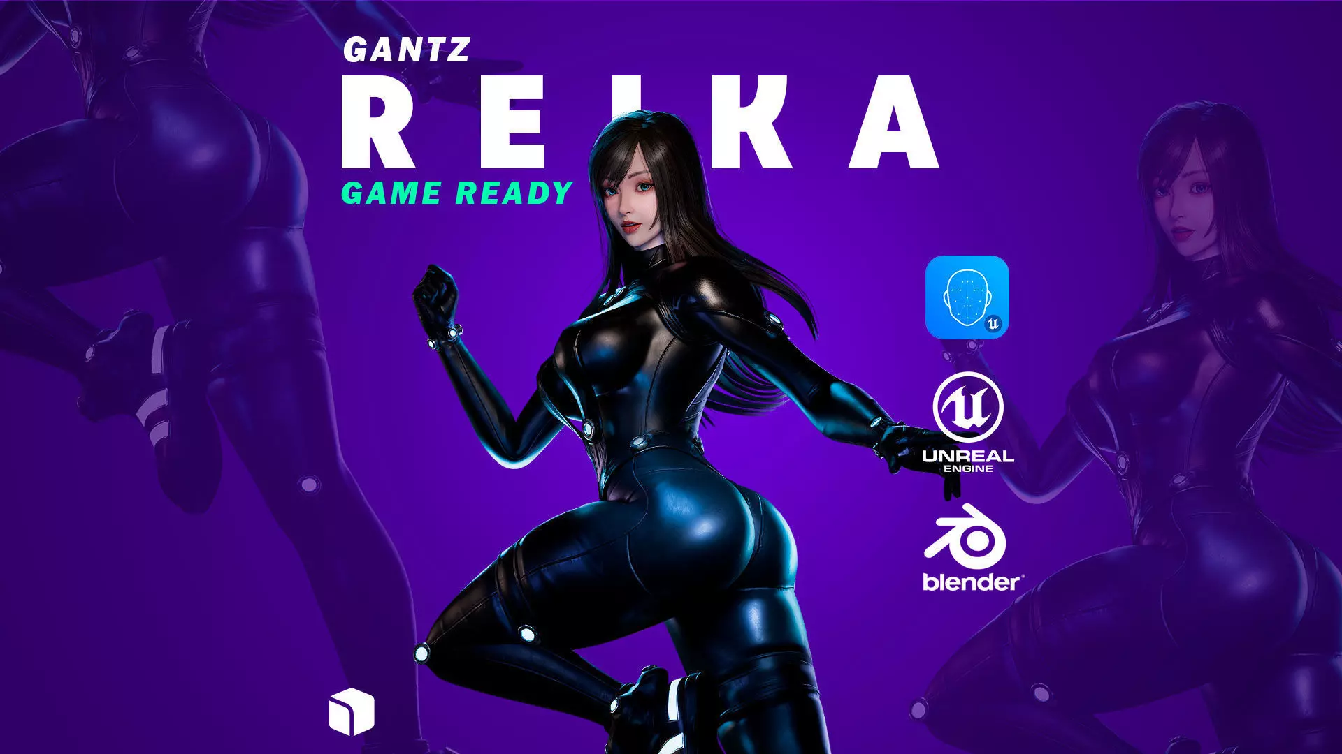 Reika - Gantz - Game Ready 3D model - UE5 Low-poly 3D model_0