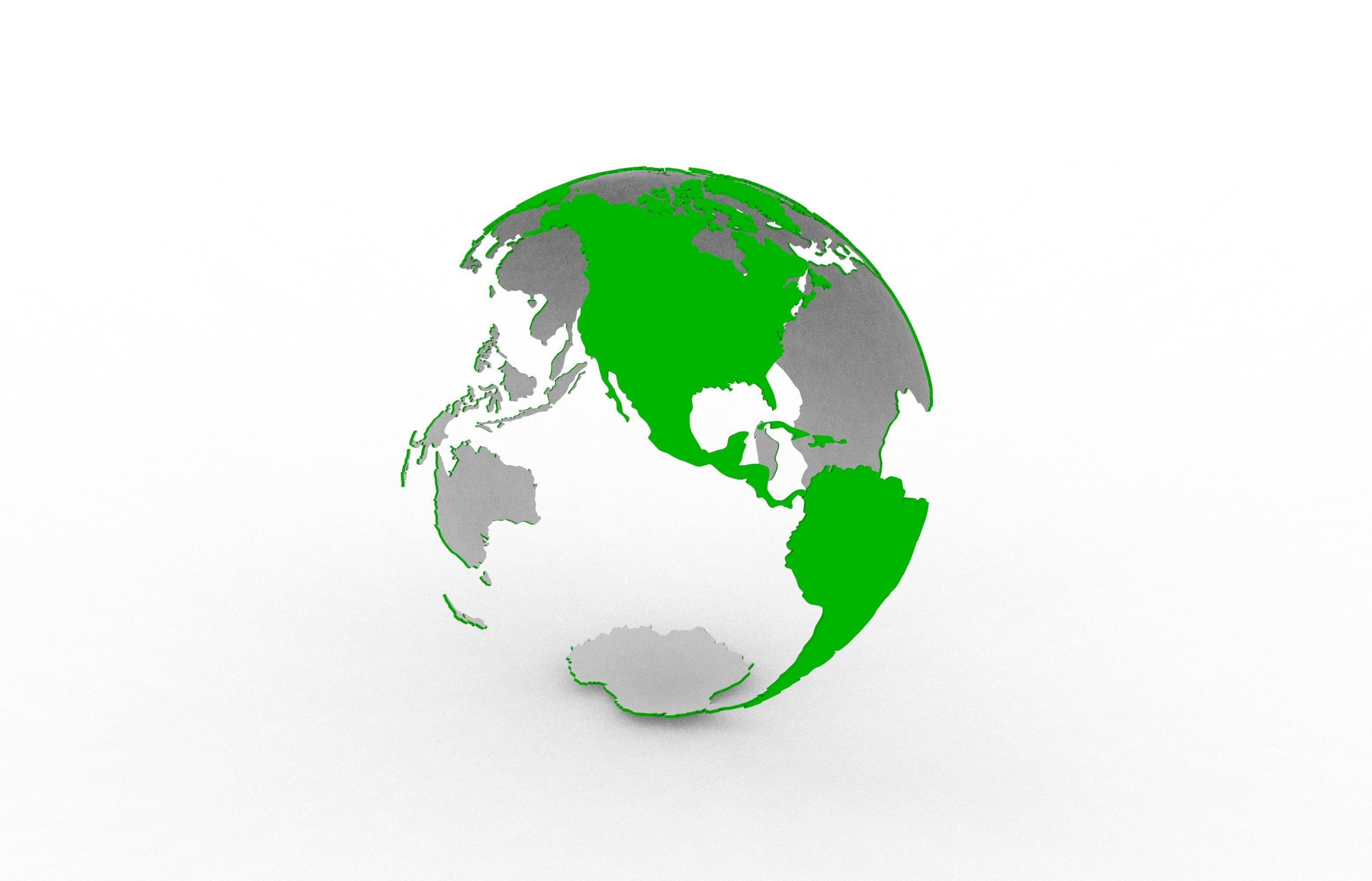 Earth continents 3D print model_20