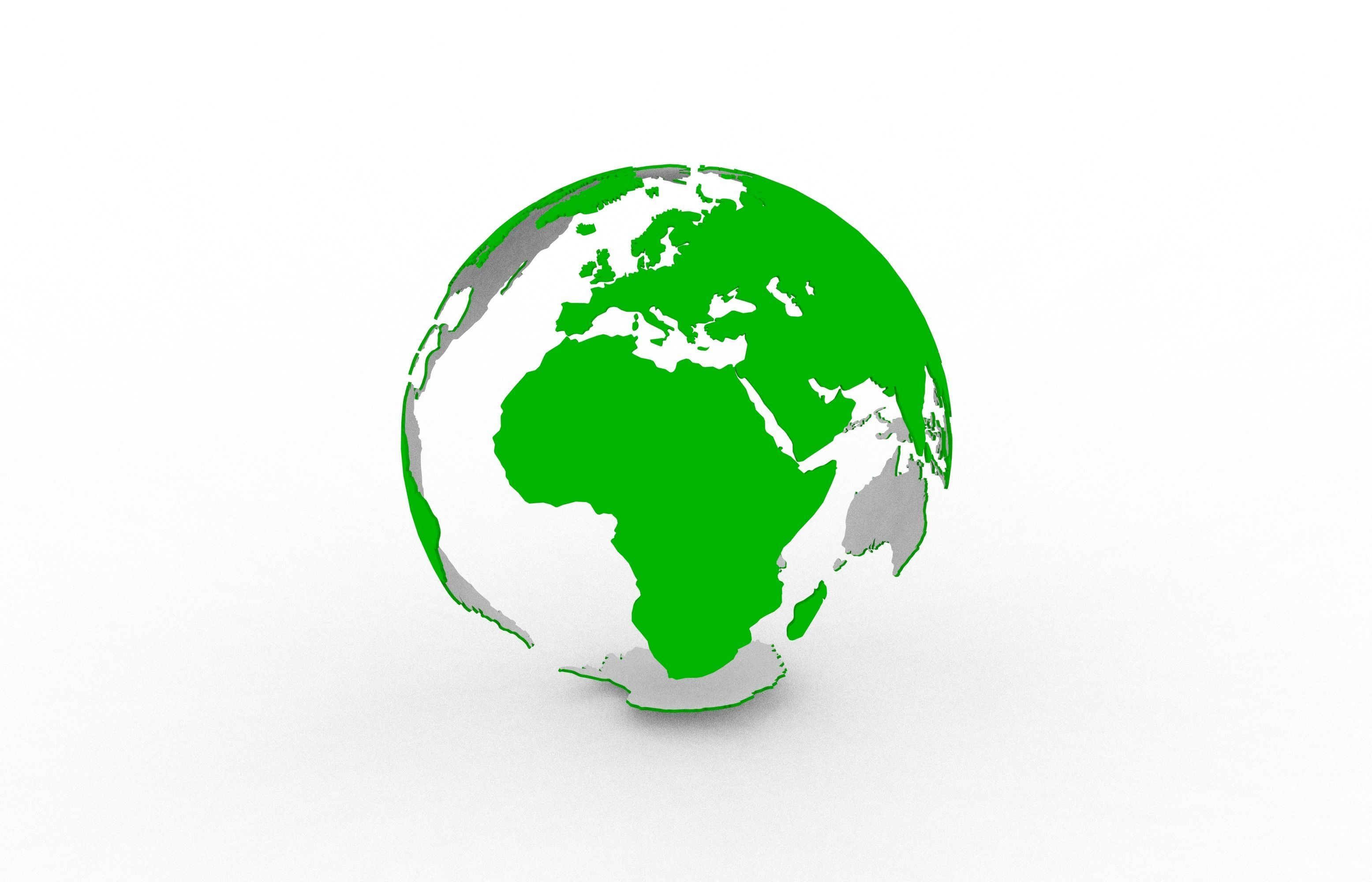 Earth continents 3D print model_3