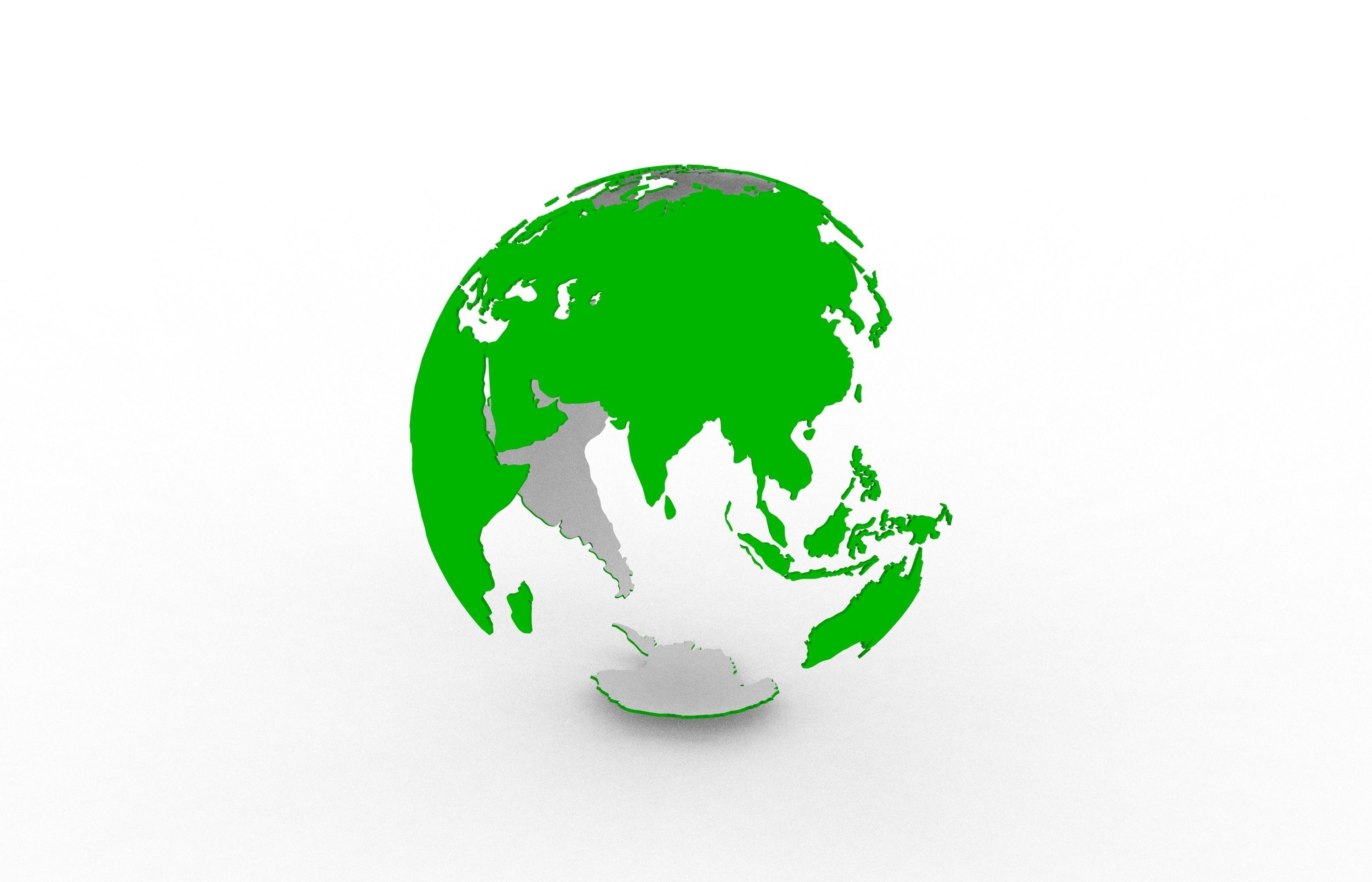 Earth continents 3D print model_8