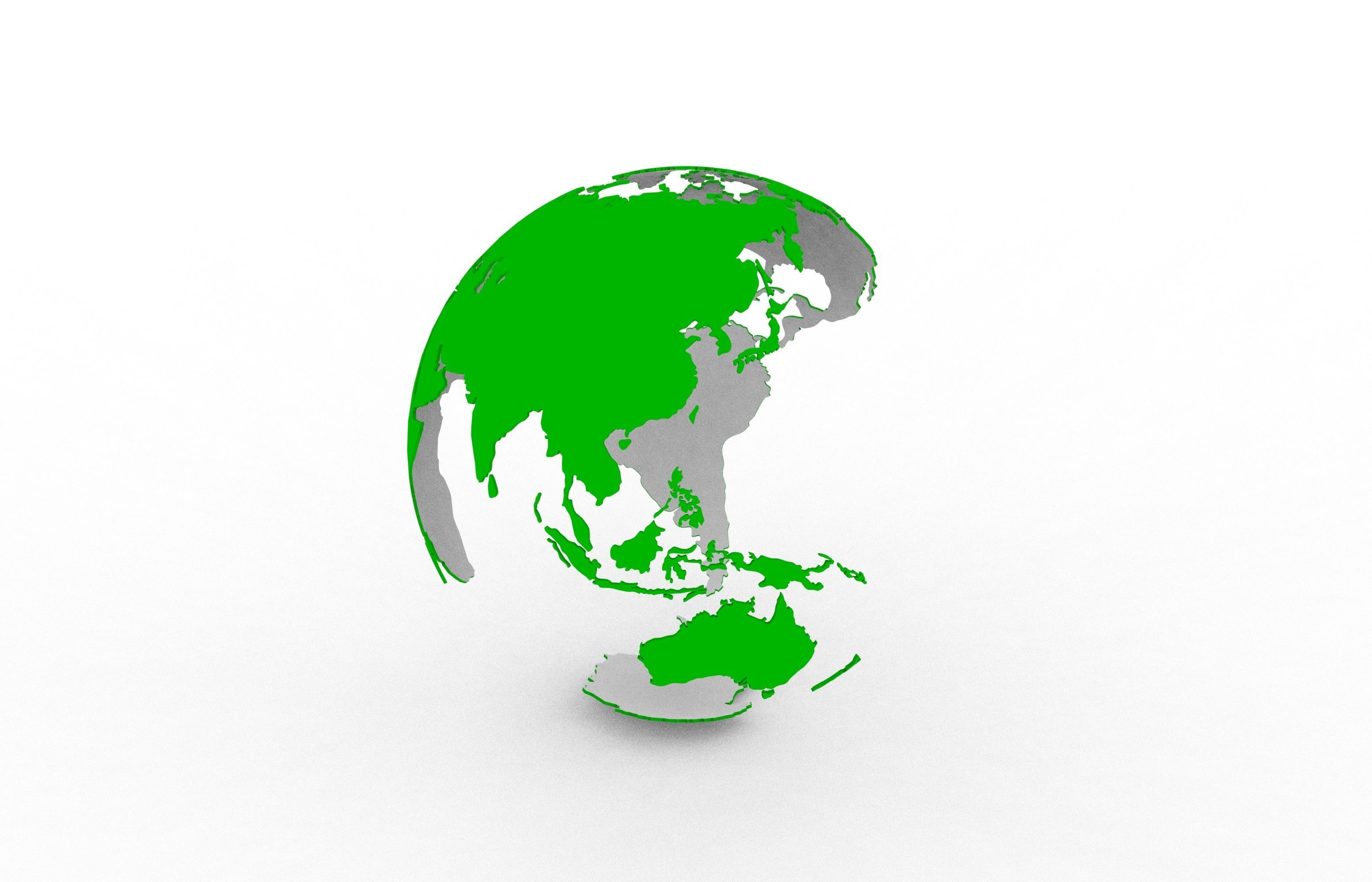 Earth continents 3D print model_11