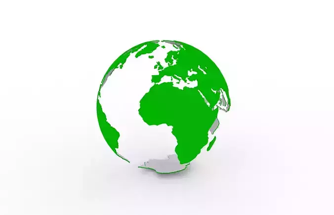 Earth continents 3D print model