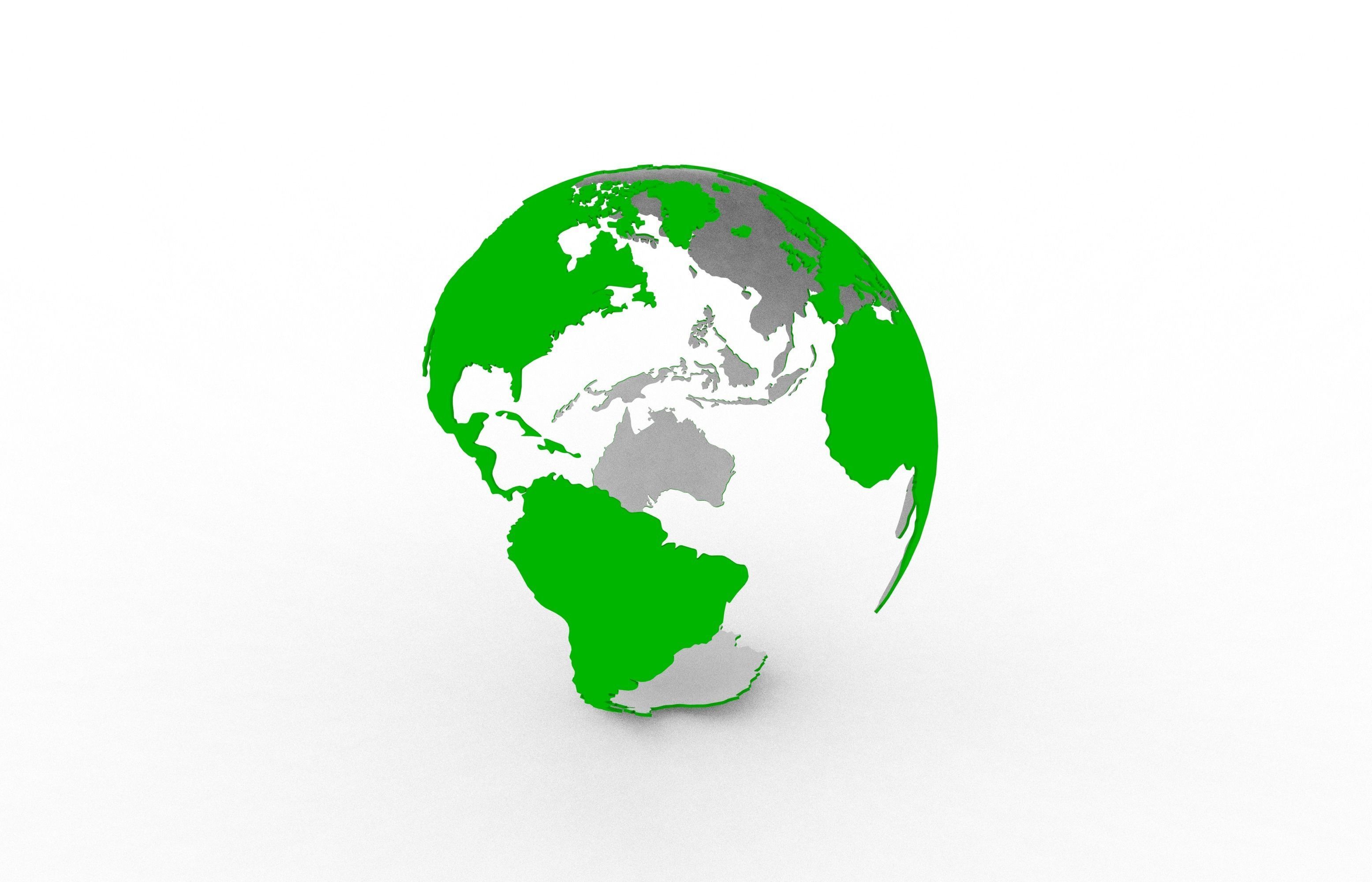 Earth continents 3D print model_23