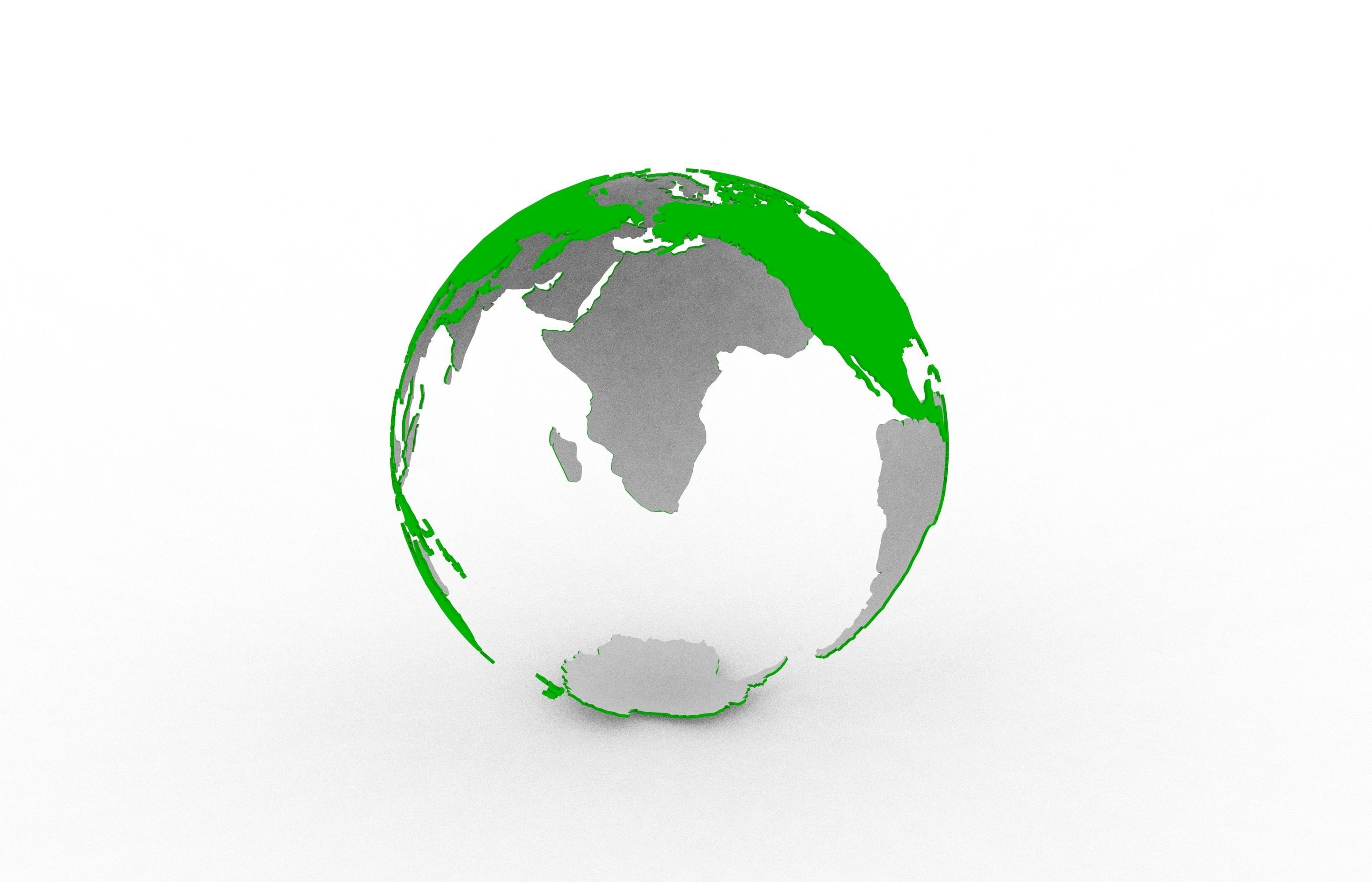 Earth continents 3D print model_17