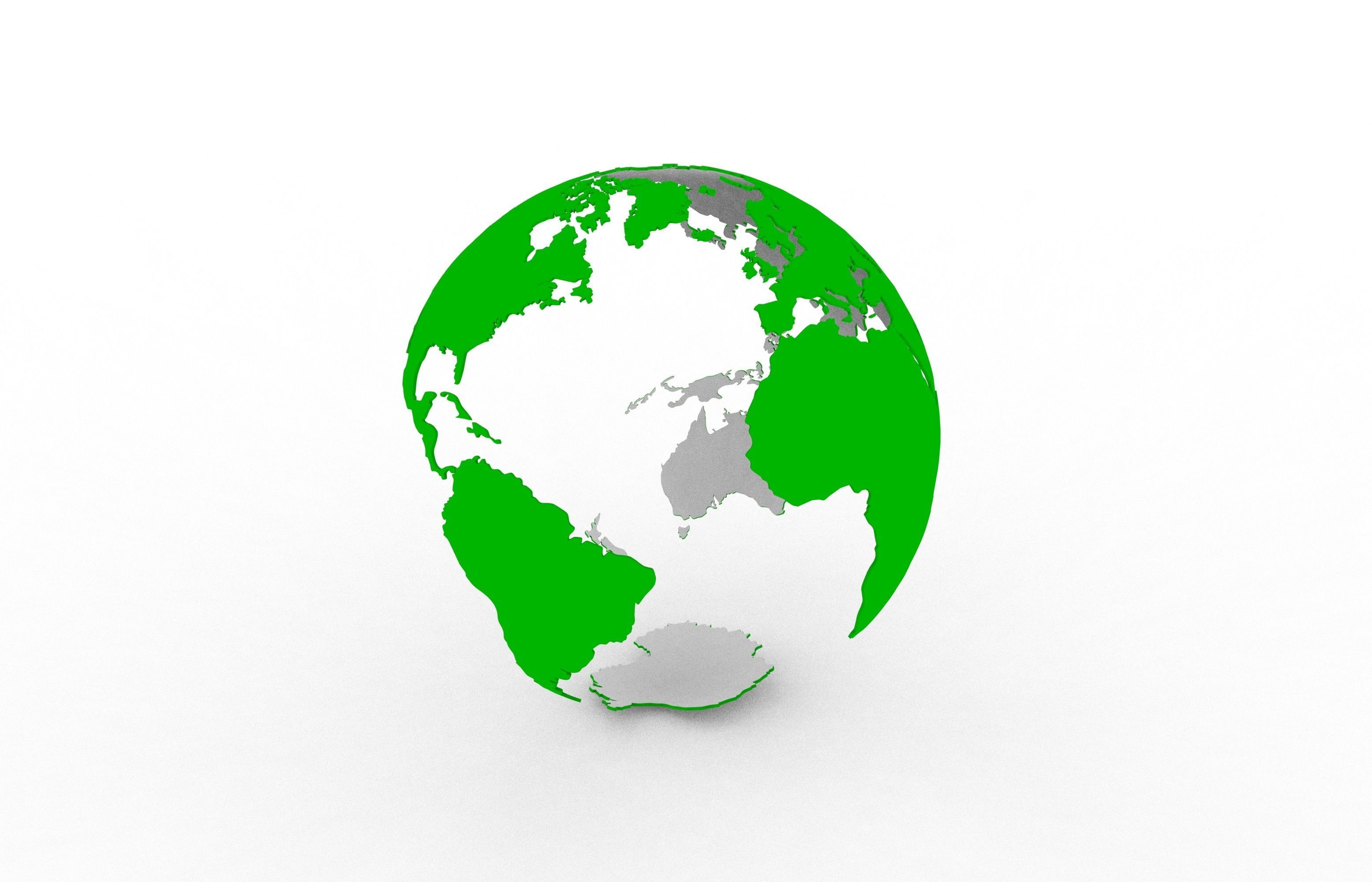 Earth continents 3D print model_24
