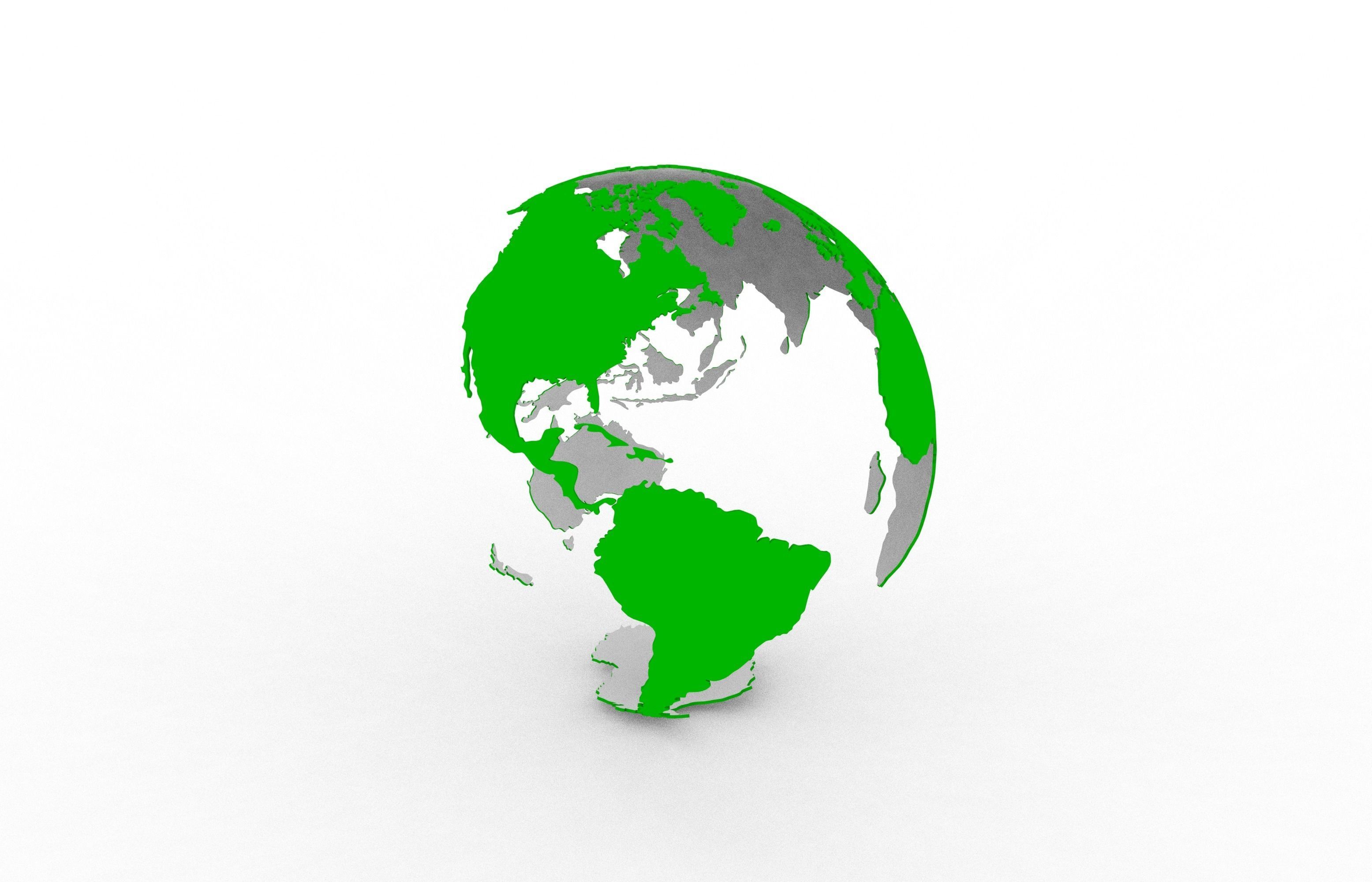 Earth continents 3D print model_22