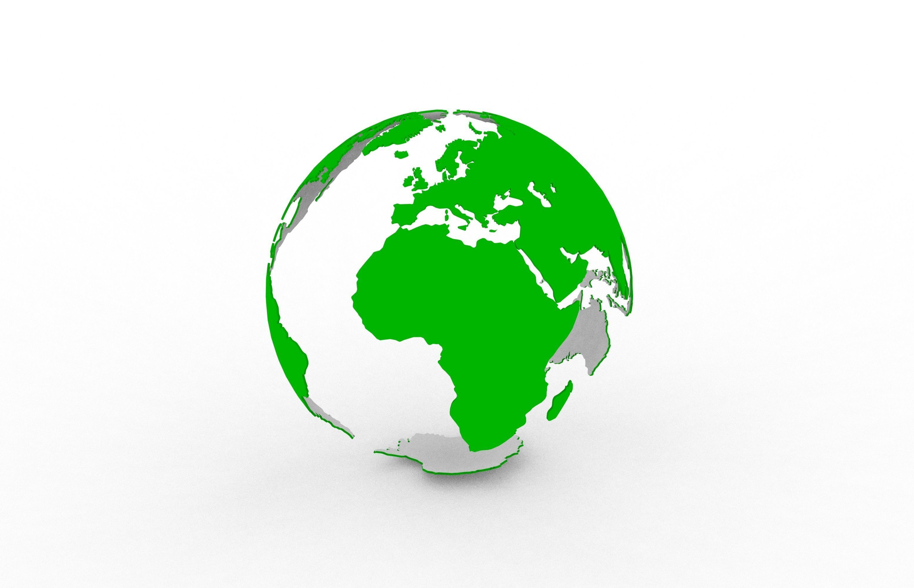 Earth continents 3D print model_2