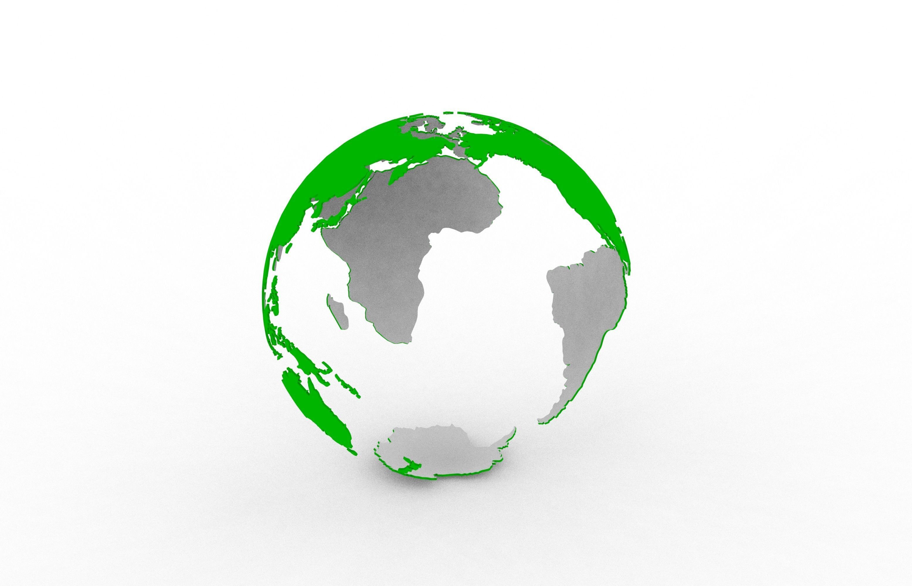 Earth continents 3D print model_16