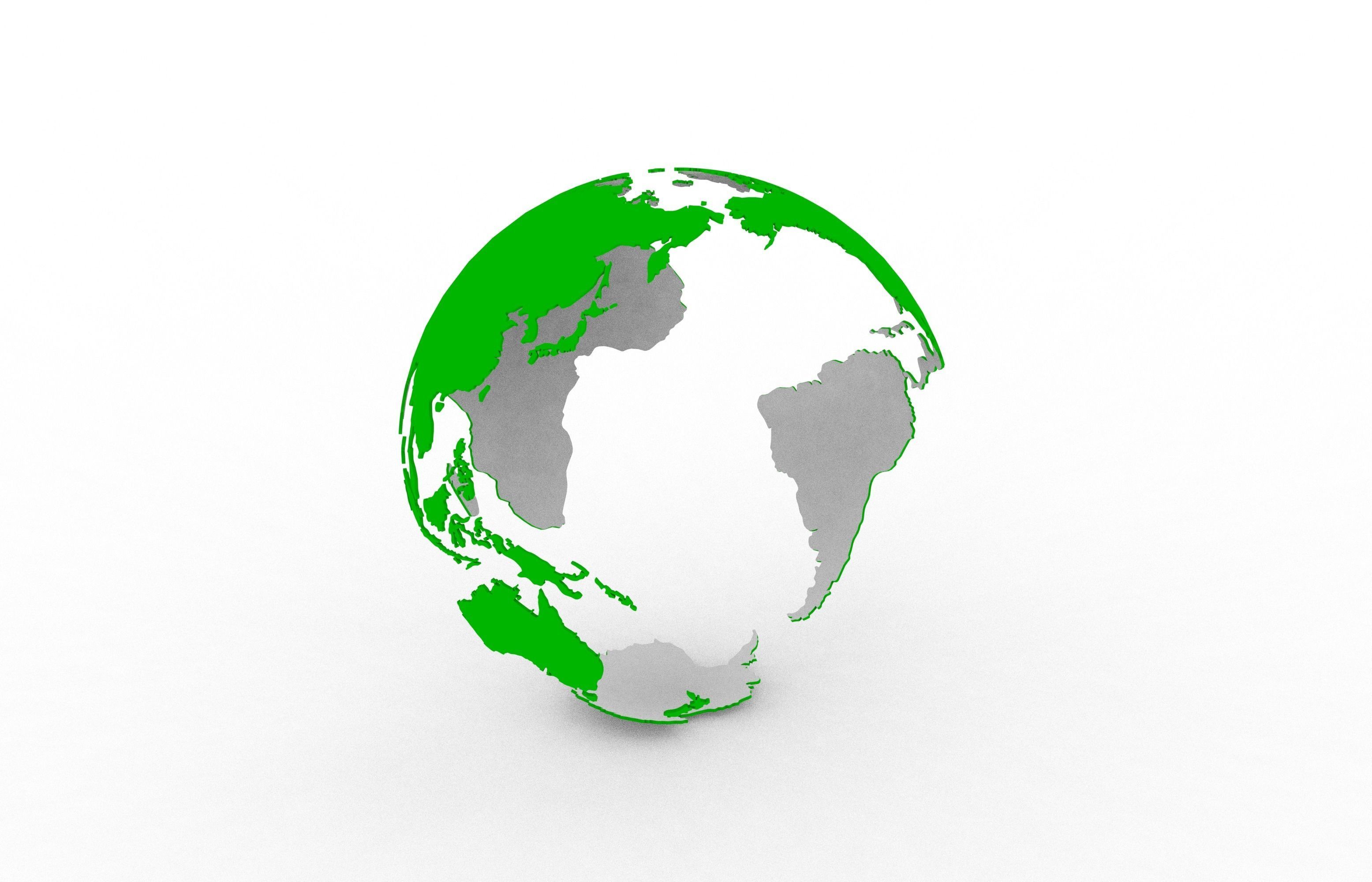 Earth continents 3D print model_14