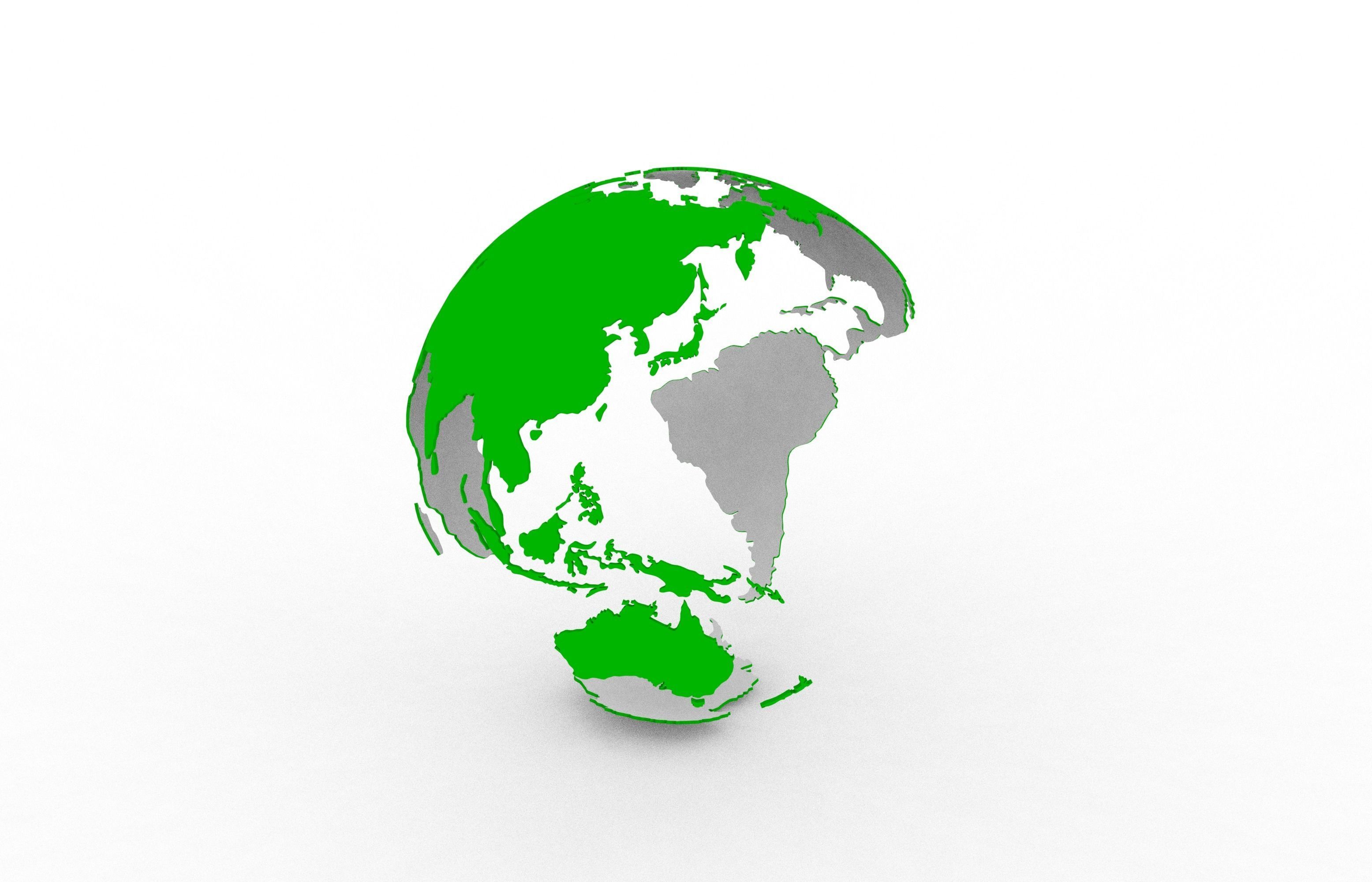 Earth continents 3D print model_12