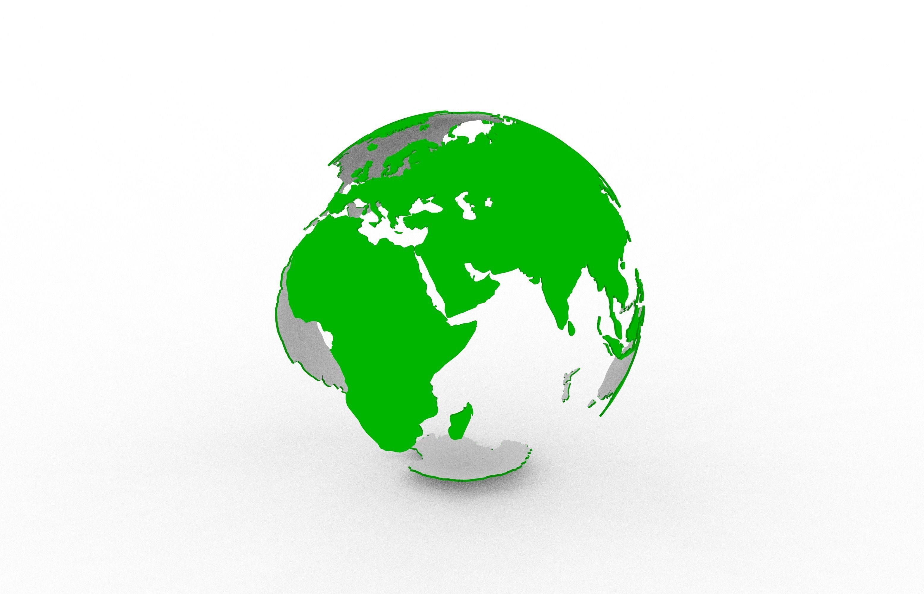 Earth continents 3D print model_5