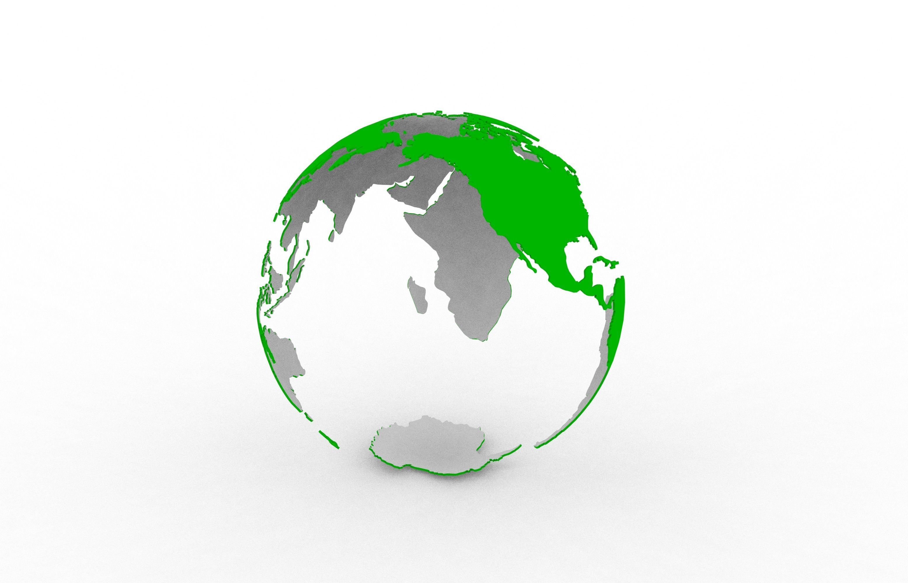 Earth continents 3D print model_18