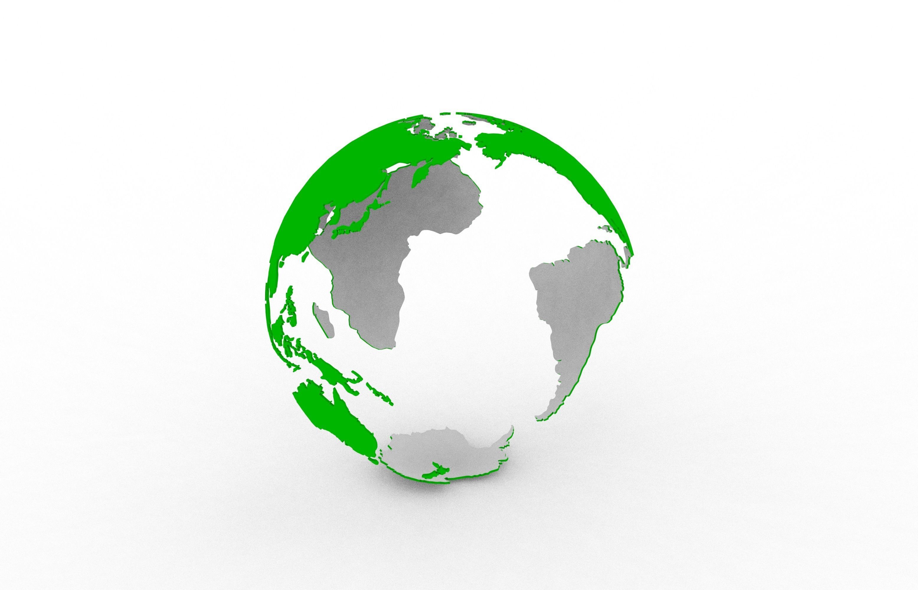 Earth continents 3D print model_15