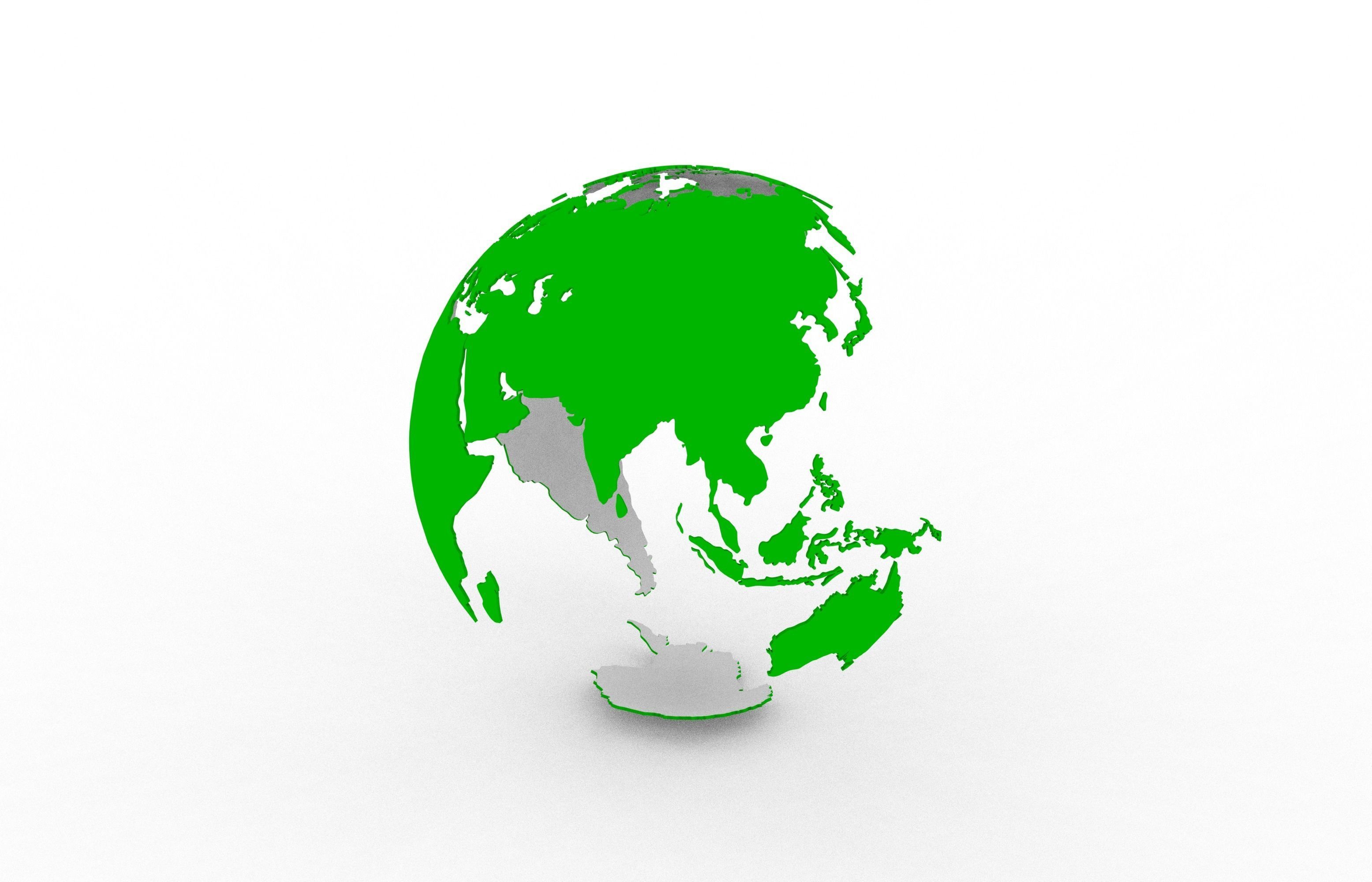 Earth continents 3D print model_9