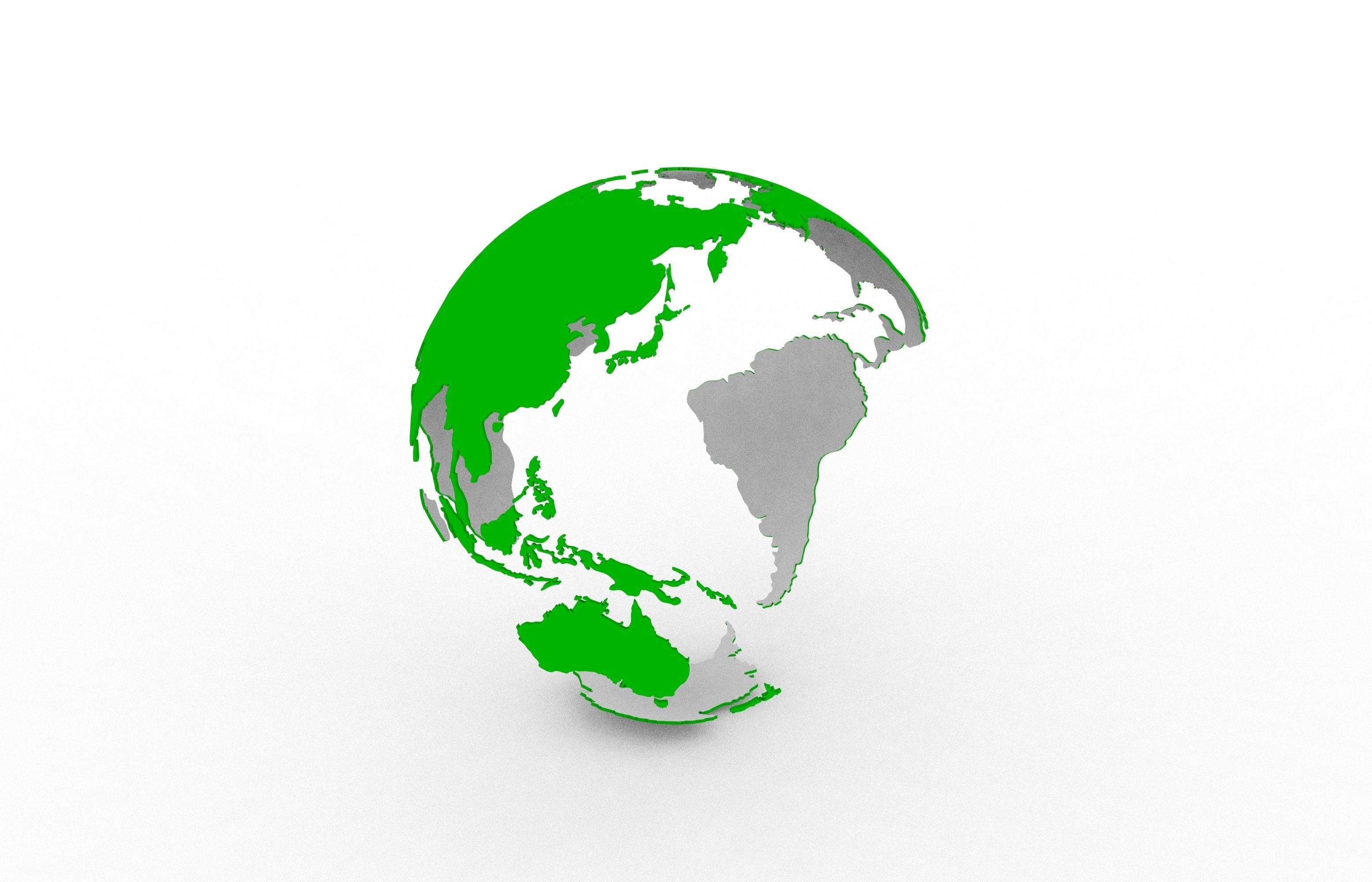 Earth continents 3D print model_13