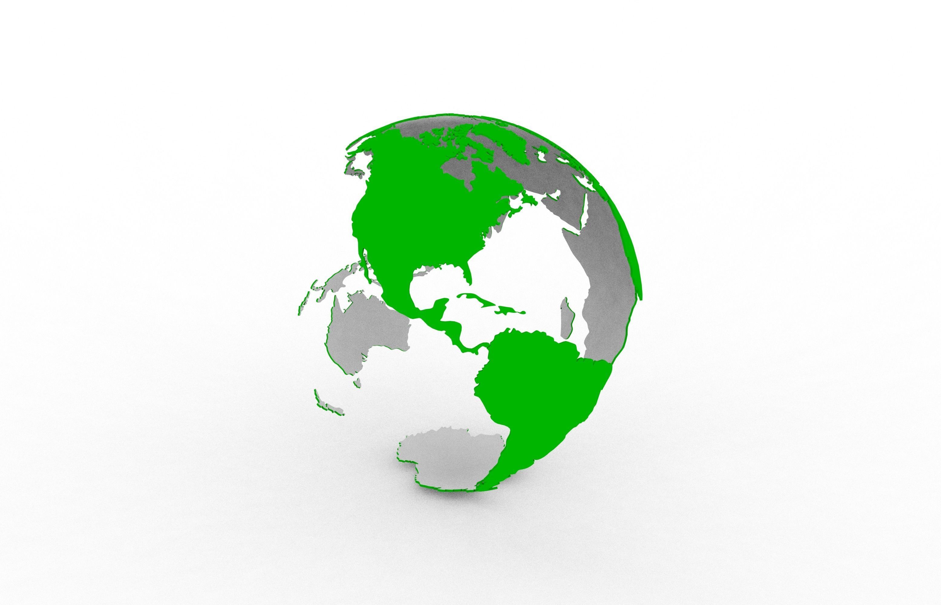 Earth continents 3D print model_21