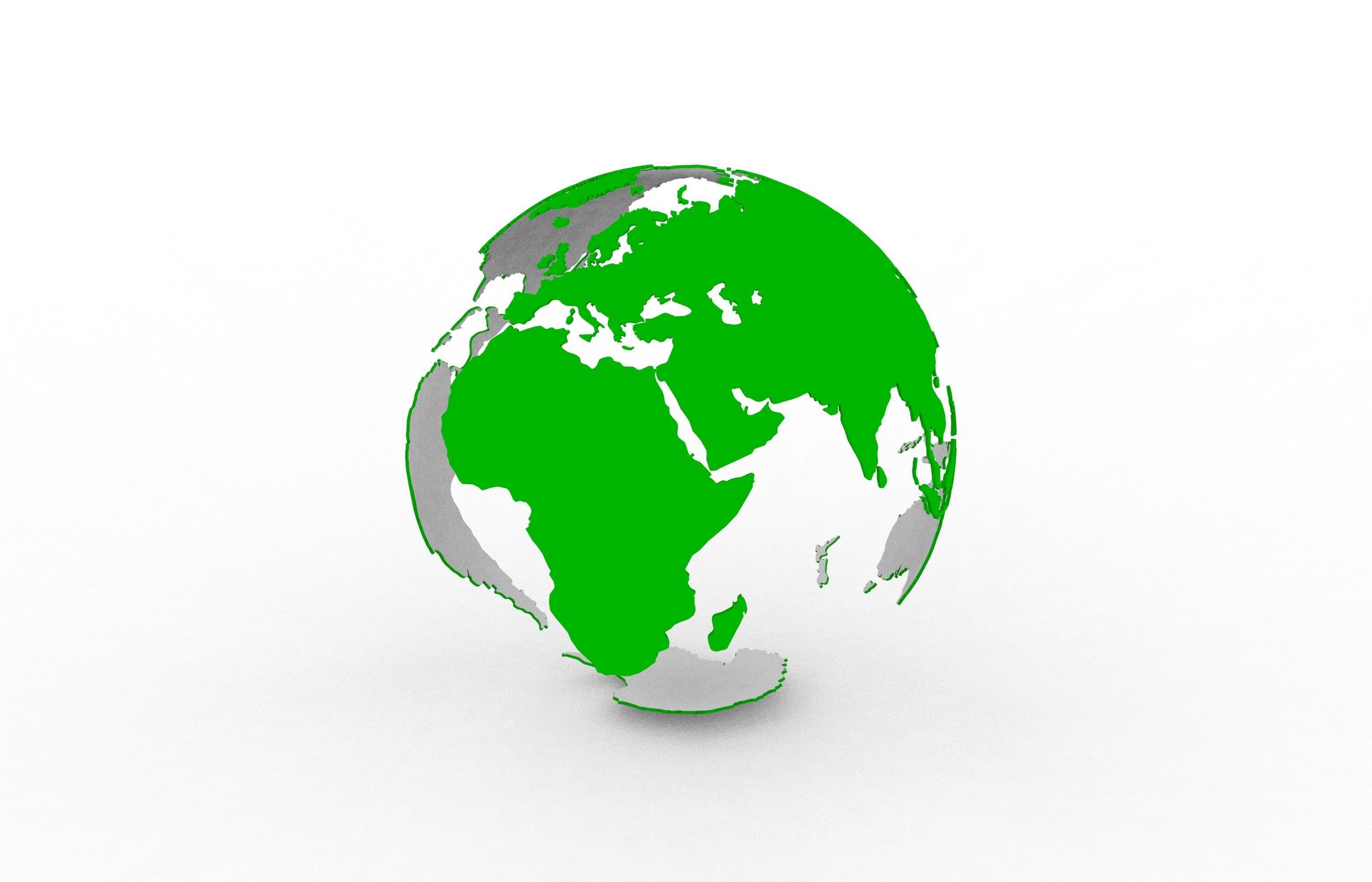 Earth continents 3D print model_4