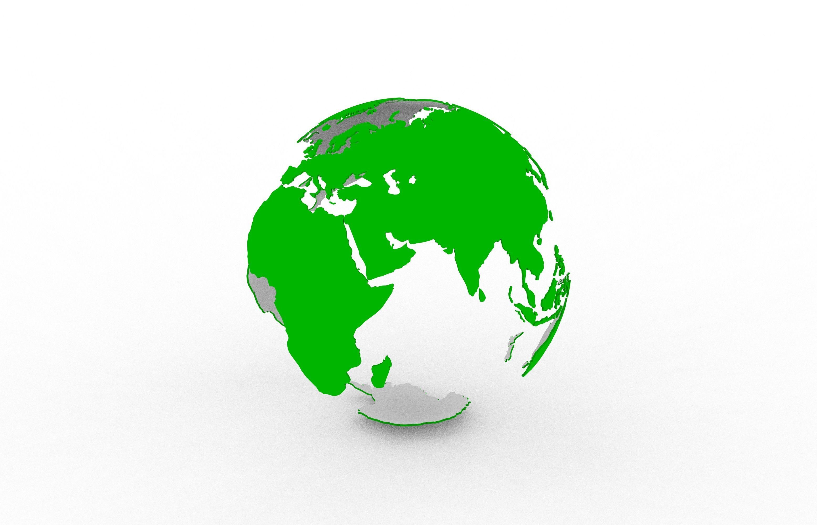 Earth continents 3D print model_6