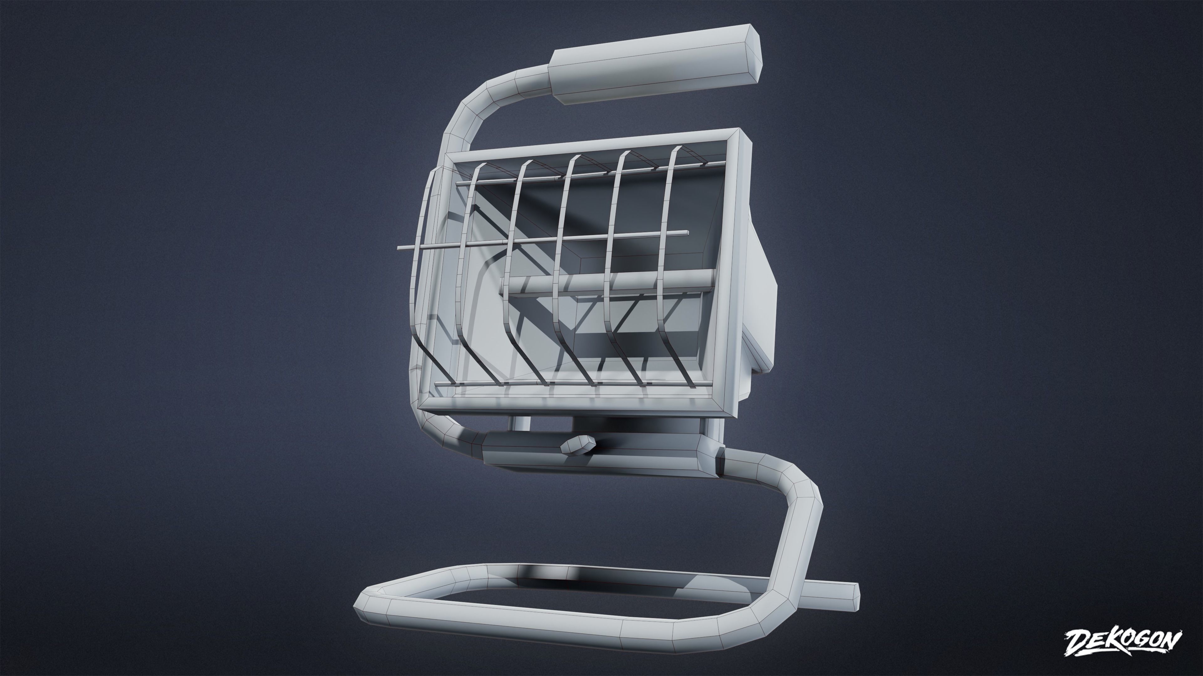 SAFE HOUSE - Flood Light 01 - LOW POLY Low-poly 3D model_8