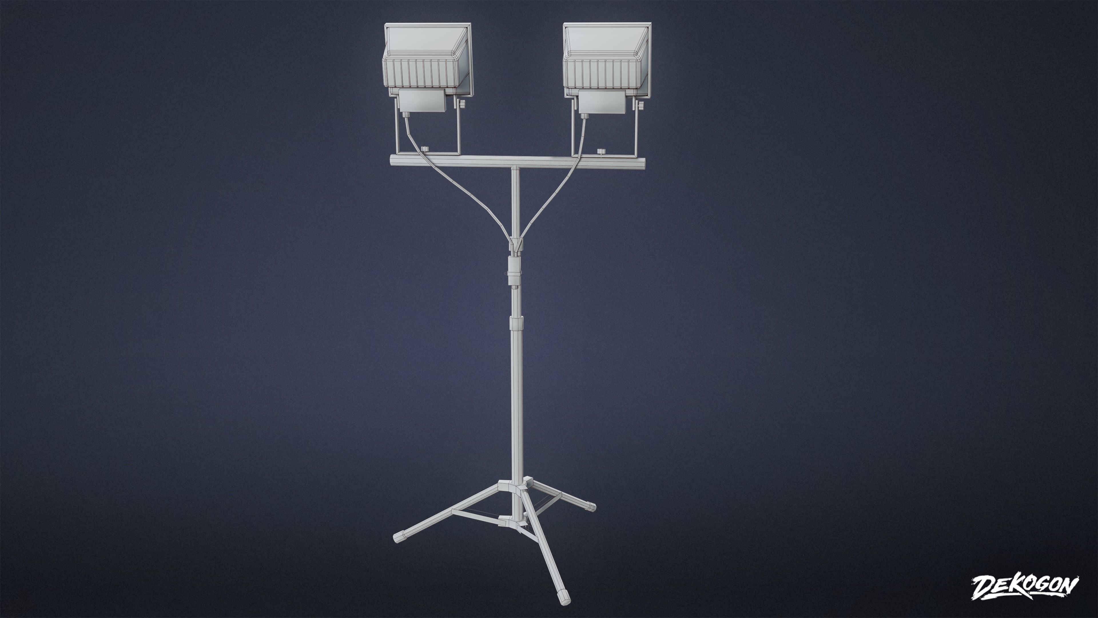 SAFE HOUSE - Flood Light 01 - LOW POLY Low-poly 3D model_9