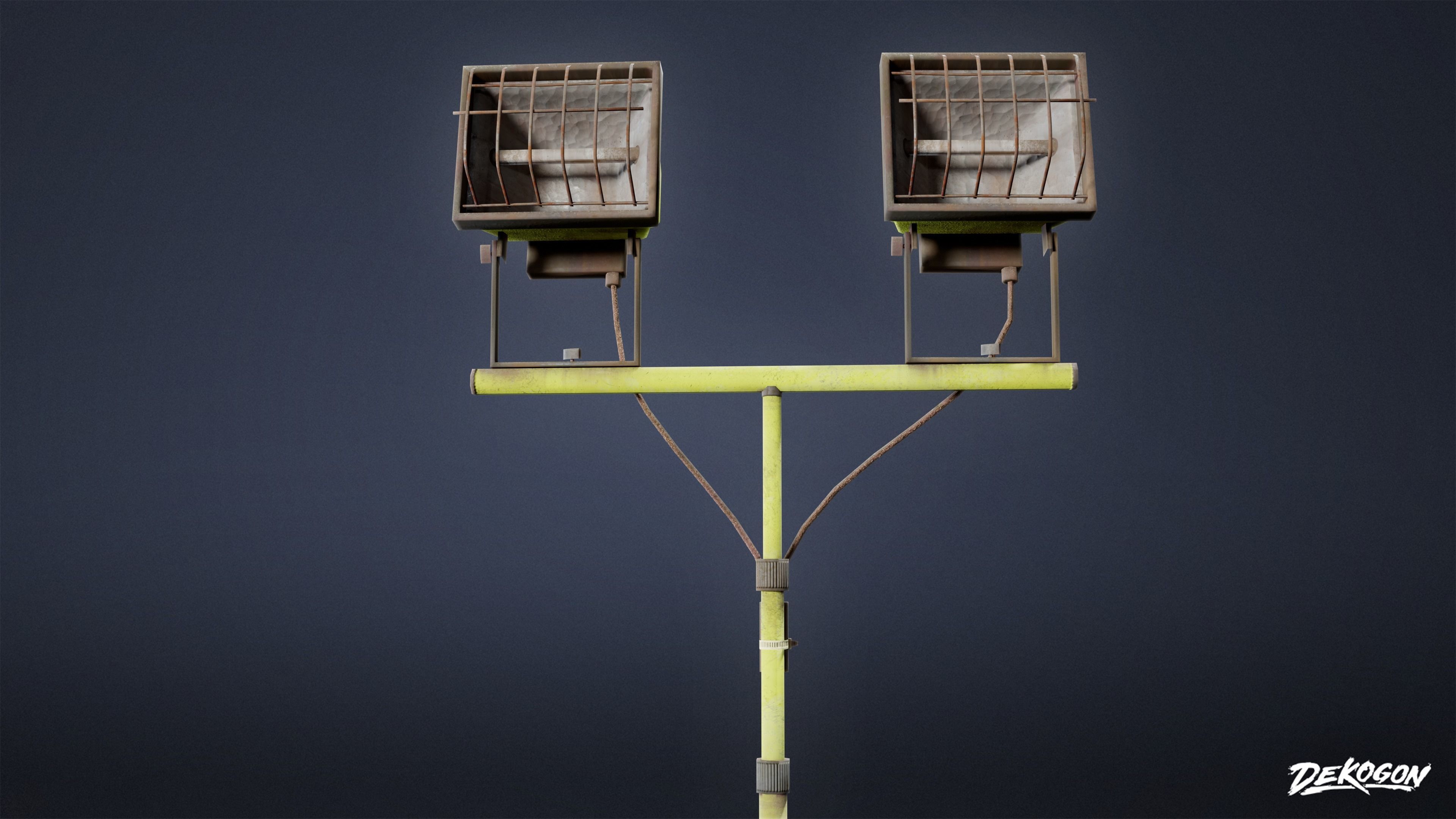 SAFE HOUSE - Flood Light 01 - LOW POLY Low-poly 3D model_5