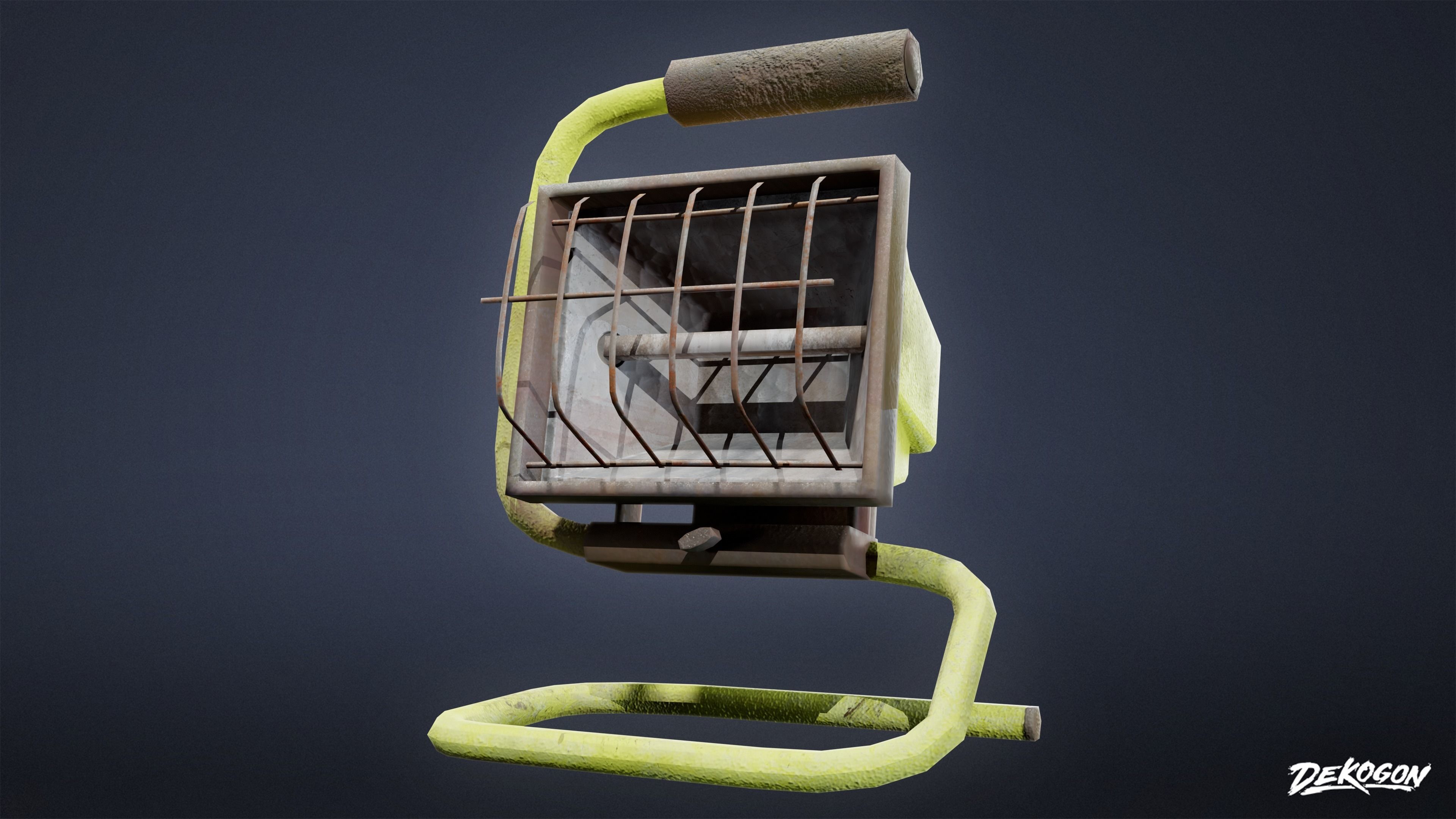 SAFE HOUSE - Flood Light 01 - LOW POLY Low-poly 3D model_7