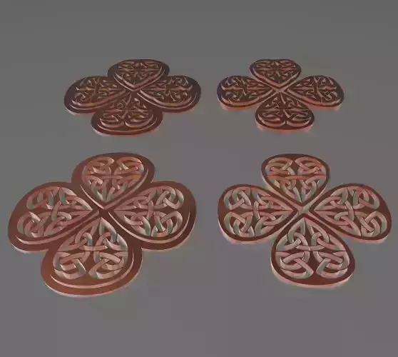 CELTIC CLOVER - 4 MODELS 3D print model