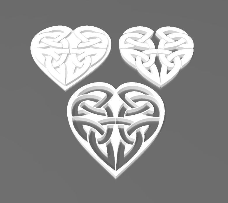 CELTIC HEARTH - 3 DESIGNS 3D print model_1
