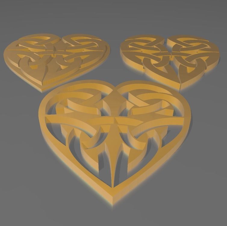 CELTIC HEARTH - 3 DESIGNS 3D print model_4