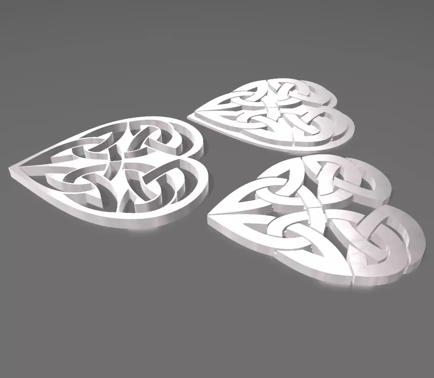 CELTIC HEARTH - 3 DESIGNS 3D print model_0