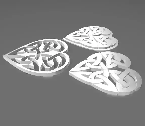 CELTIC HEARTH - 3 DESIGNS 3D print model CELTIC HEARTH - 3 DESIGNS 3D print model