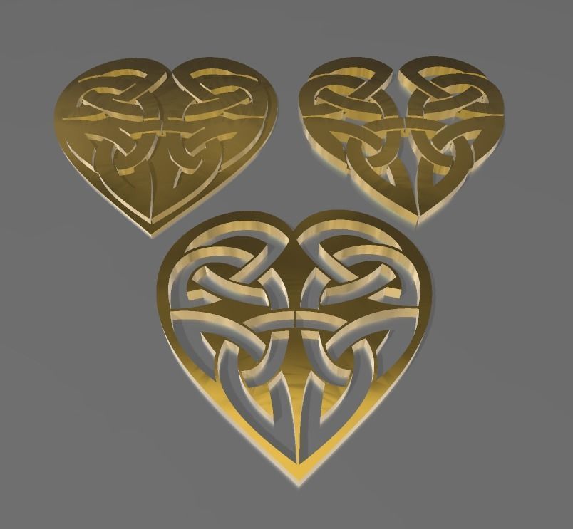 CELTIC HEARTH - 3 DESIGNS 3D print model_2