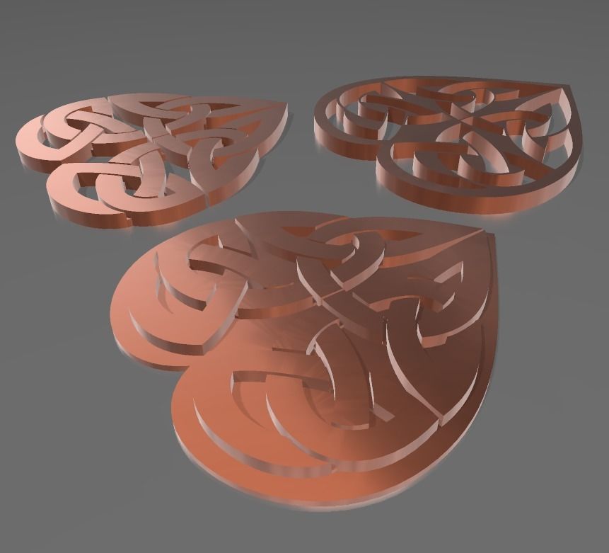 CELTIC HEARTH - 3 DESIGNS 3D print model_3