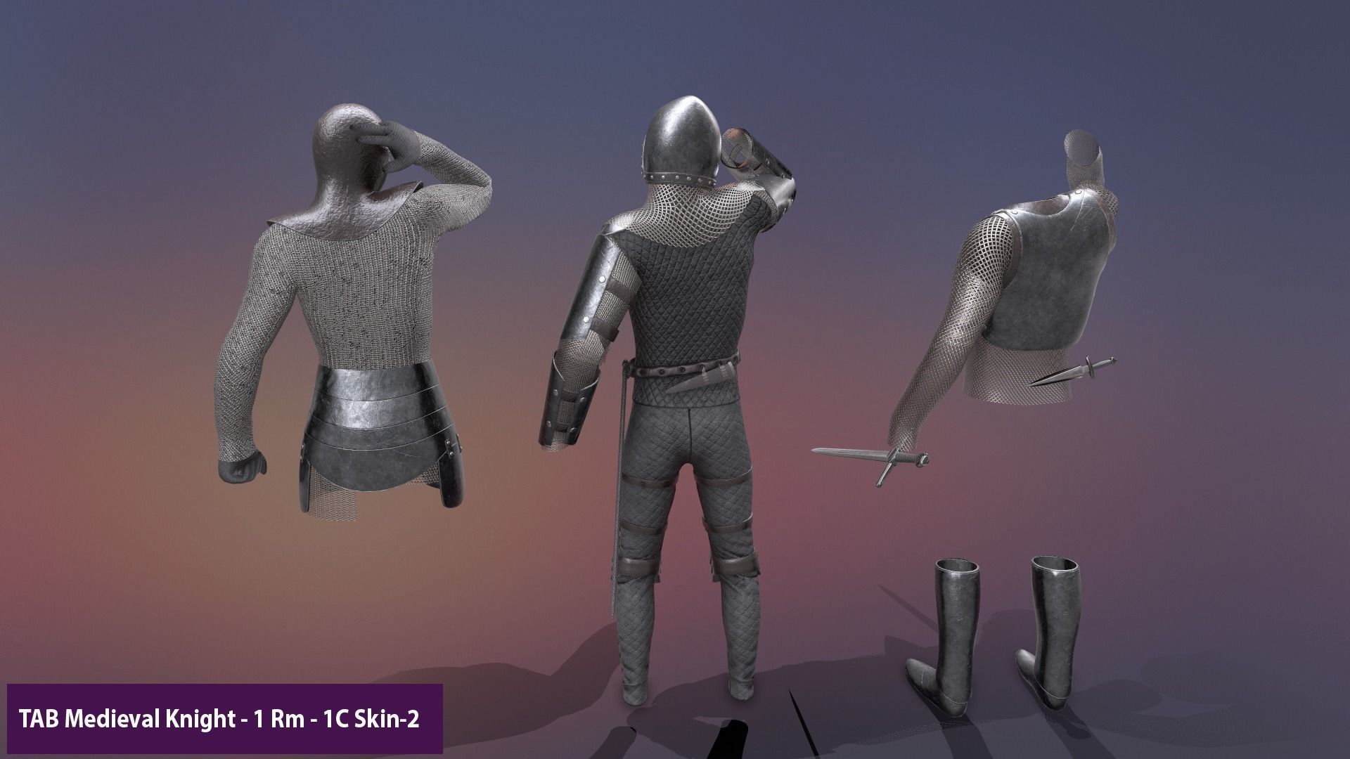 TAB Medieval Knight - 1 Rm Low-poly 3D model_27