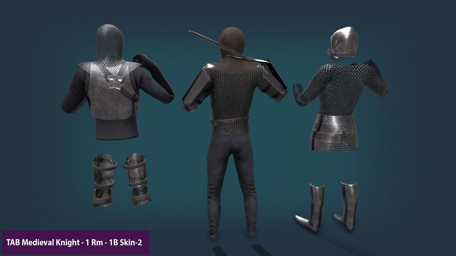 TAB Medieval Knight - 1 Rm Low-poly 3D model_23