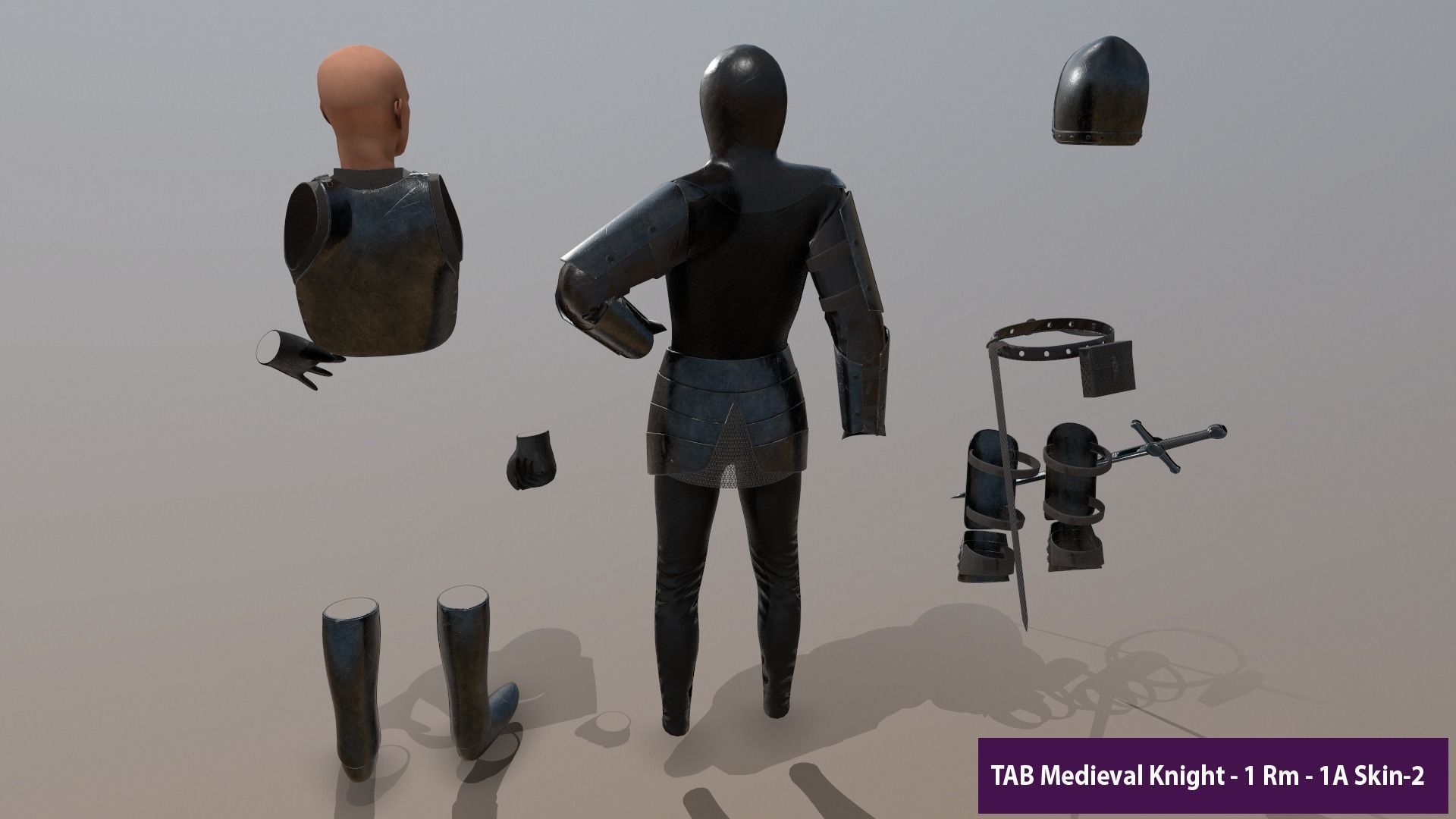 TAB Medieval Knight - 1 Rm Low-poly 3D model_19