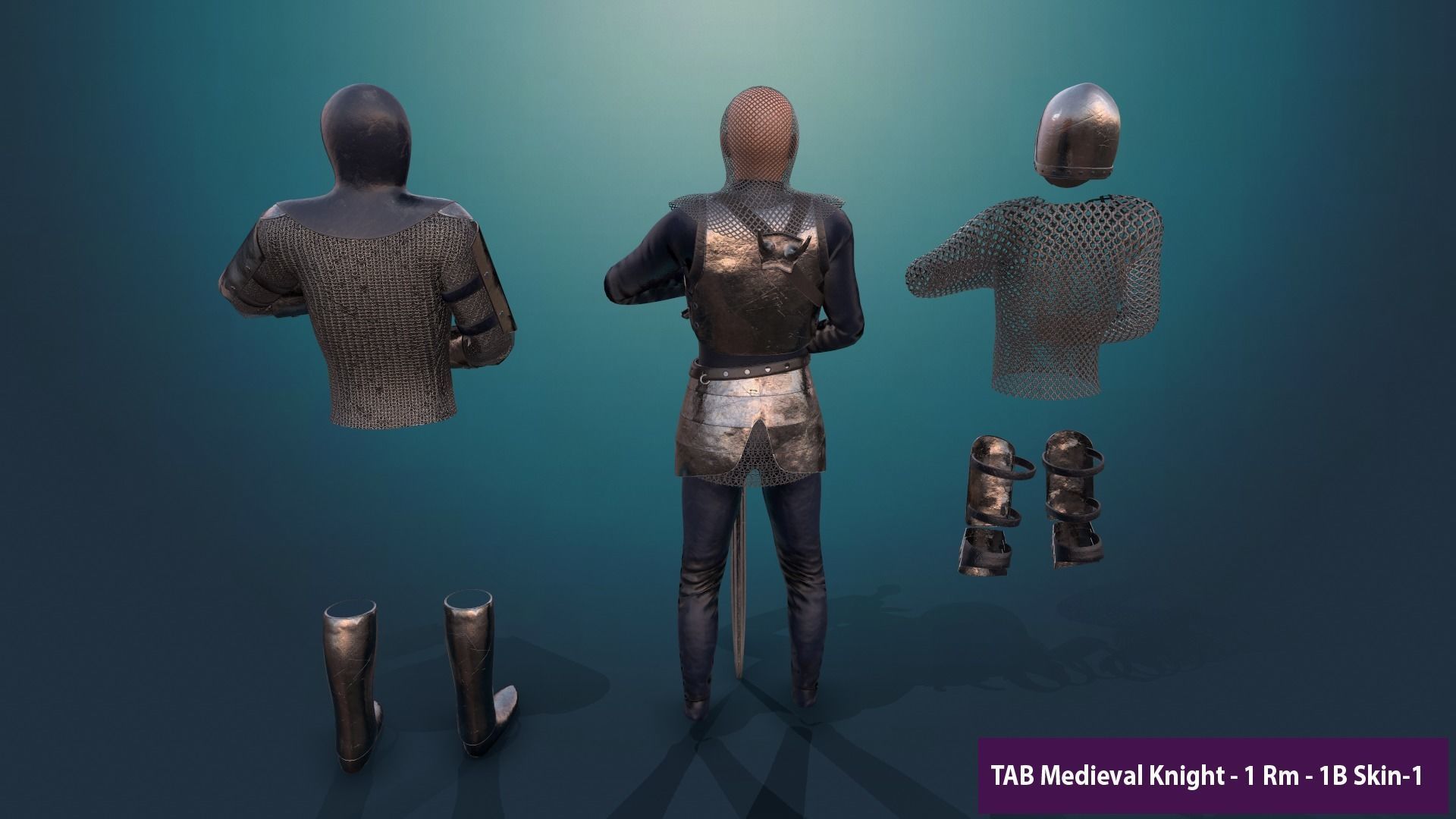 TAB Medieval Knight - 1 Rm Low-poly 3D model_21