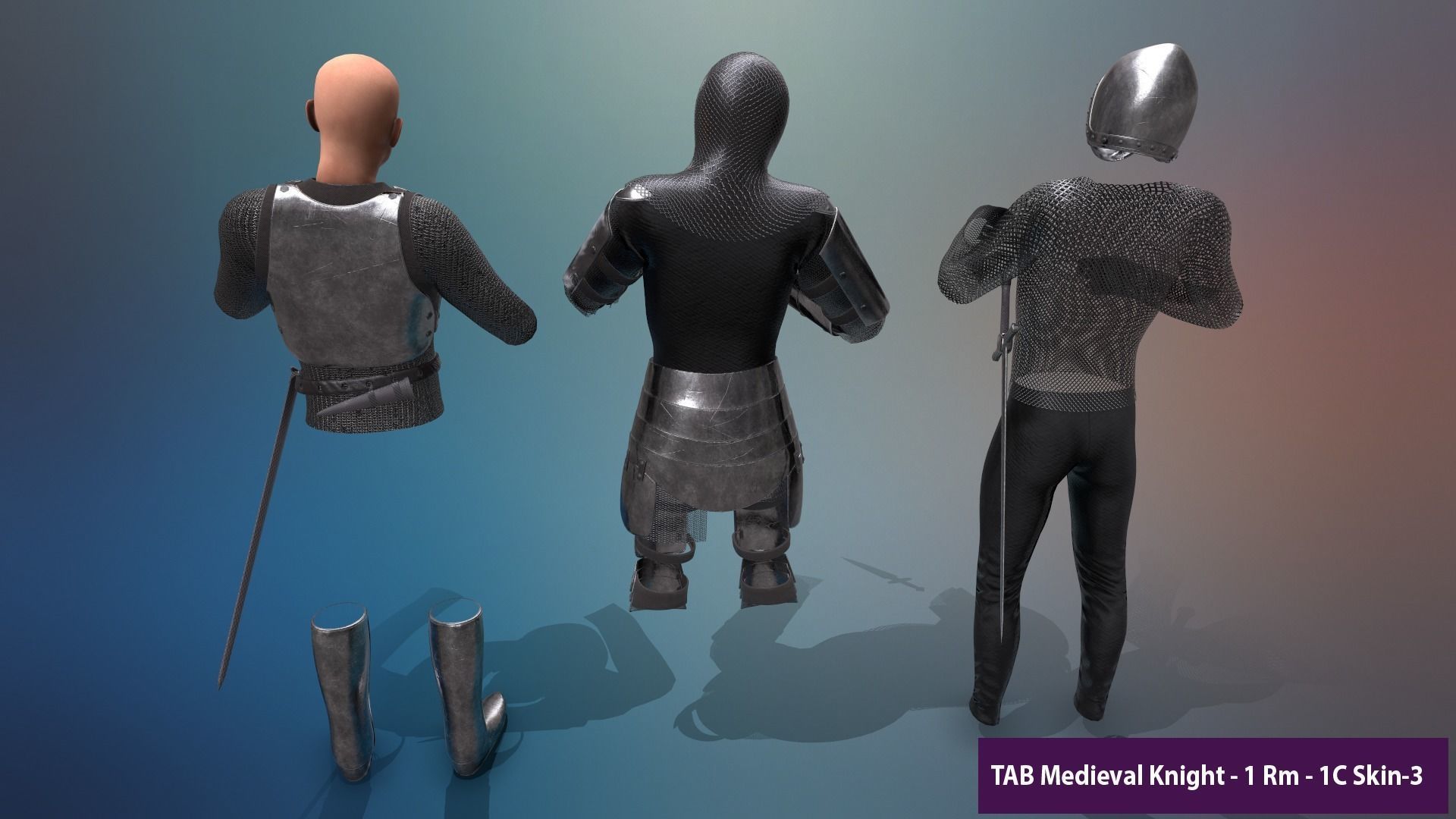 TAB Medieval Knight - 1 Rm Low-poly 3D model_29