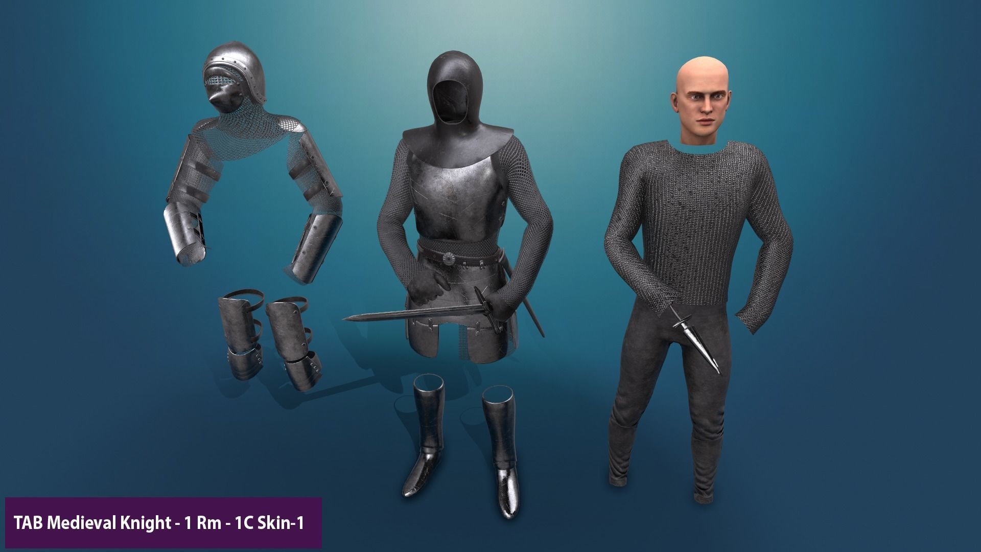 TAB Medieval Knight - 1 Rm Low-poly 3D model_24