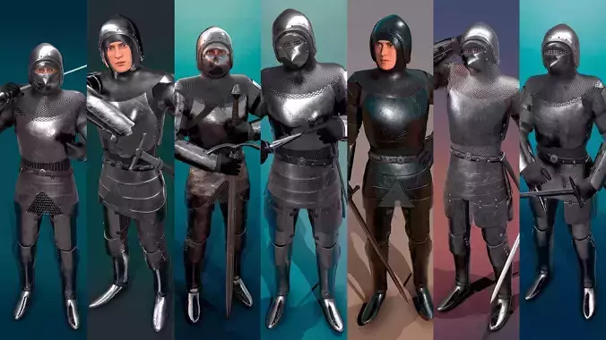 TAB Medieval Knight - 1 Rm Low-poly 3D model