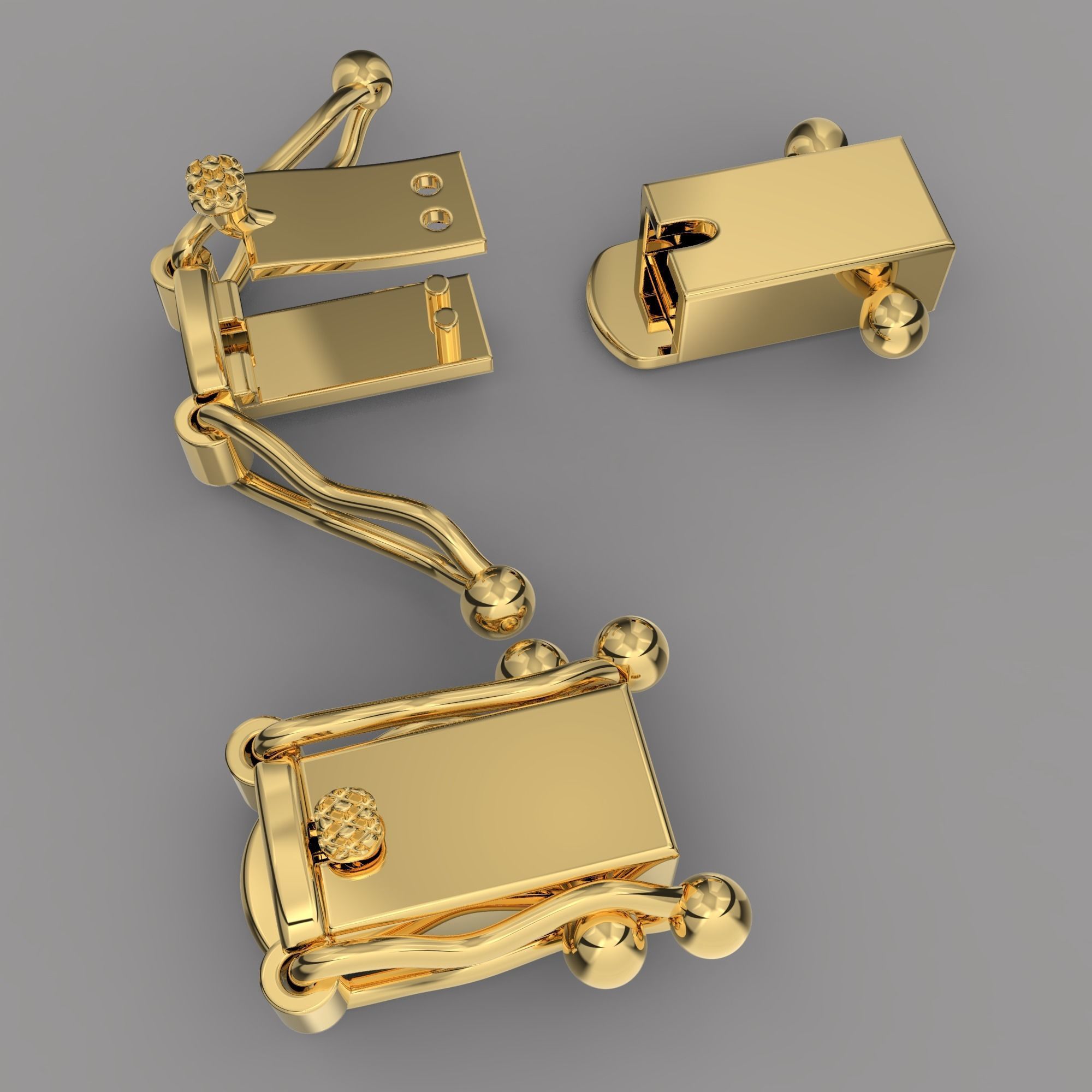 Jewelry CLASP box for chain 5mm STL ready for Print 3D print model_1