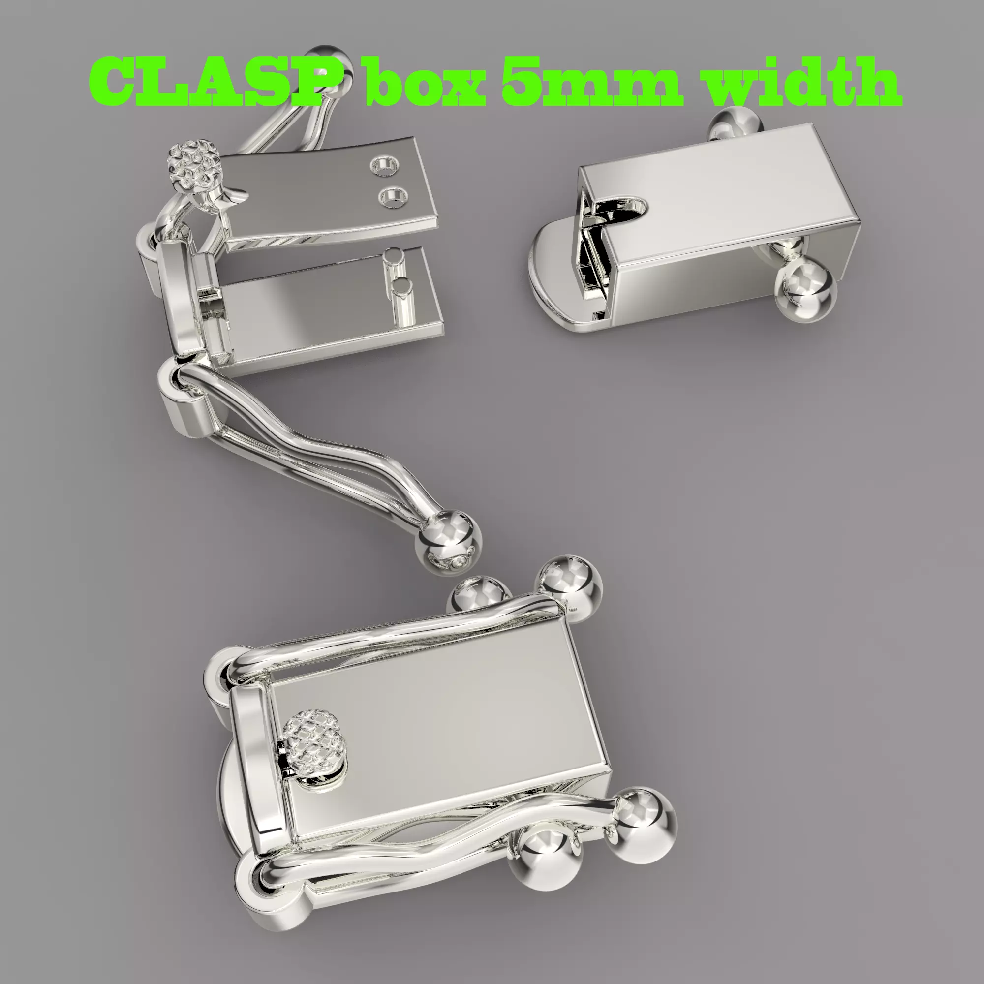 Jewelry CLASP box for chain 5mm STL ready for Print 3D print model_0