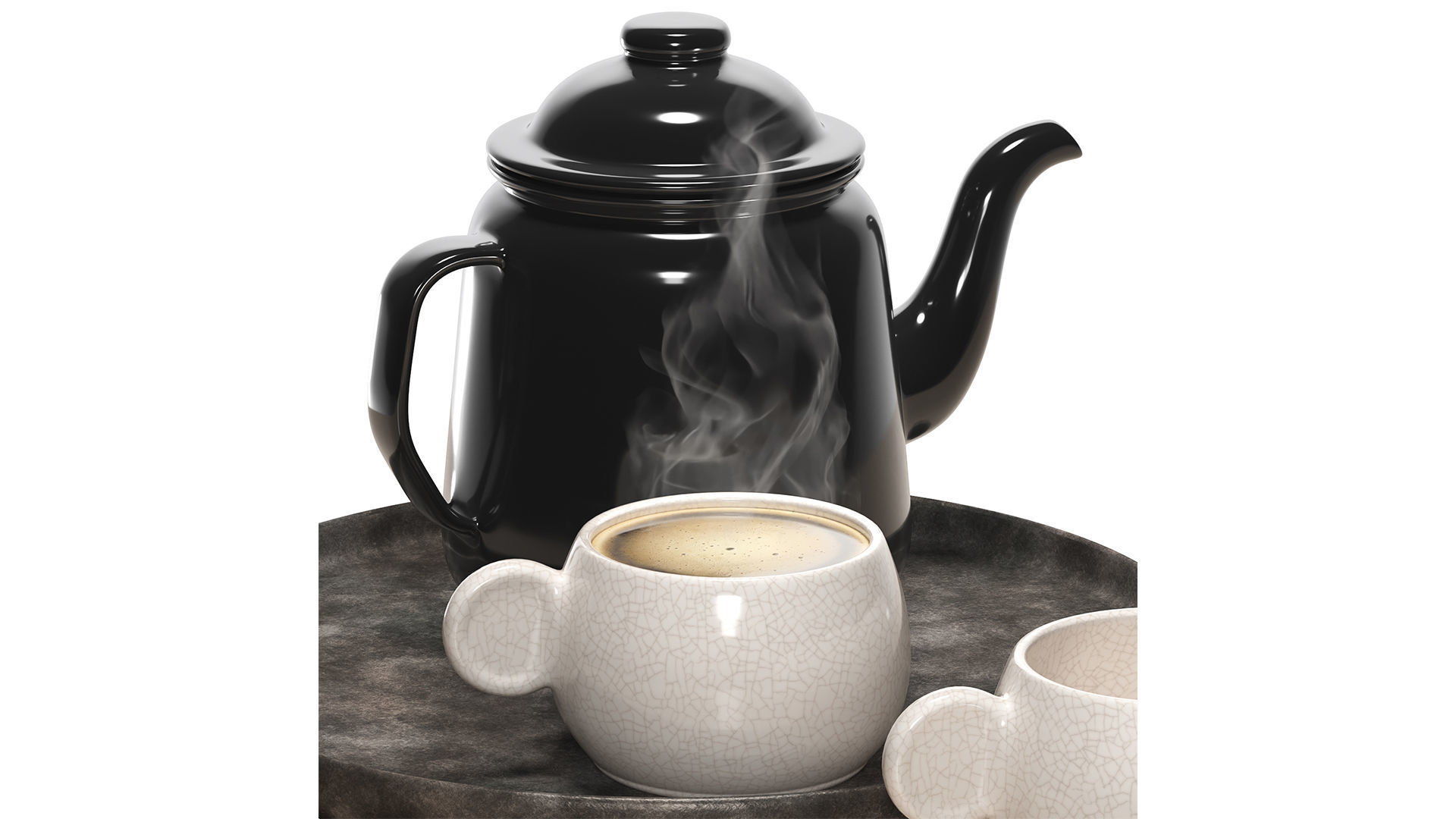 Falcon Teapot Set 3D model_5