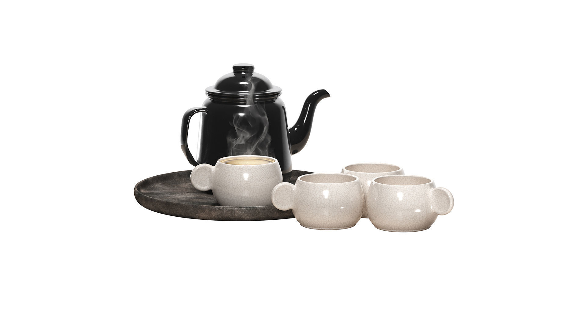 Falcon Teapot Set 3D model_3