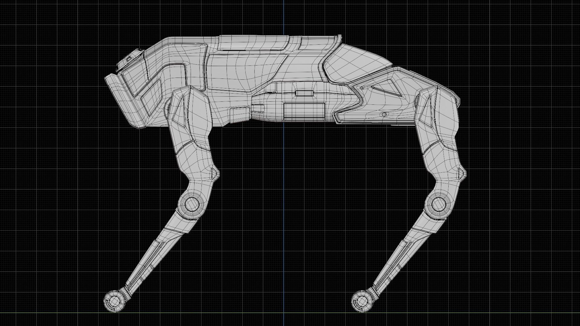 Robot Dog Low-poly 3D model_4