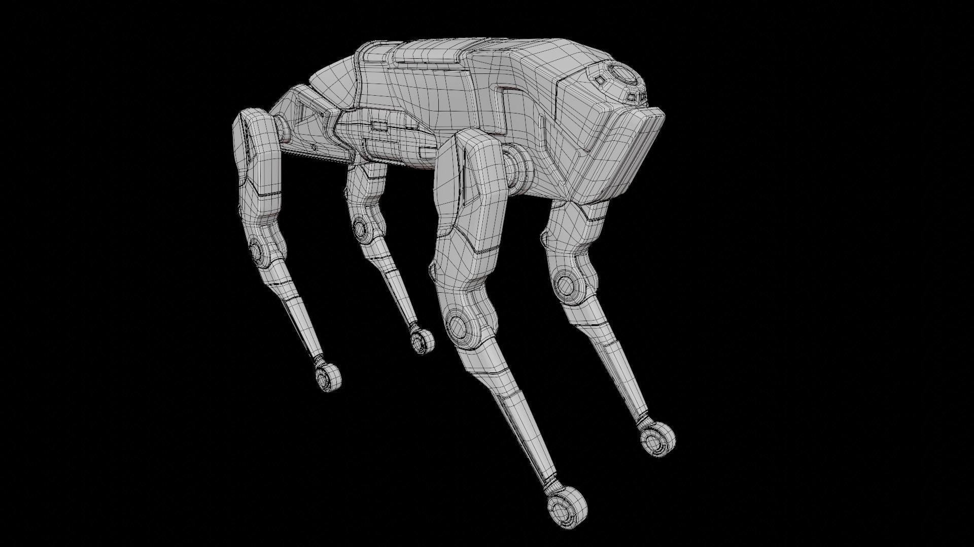 Robot Dog Low-poly 3D model_10