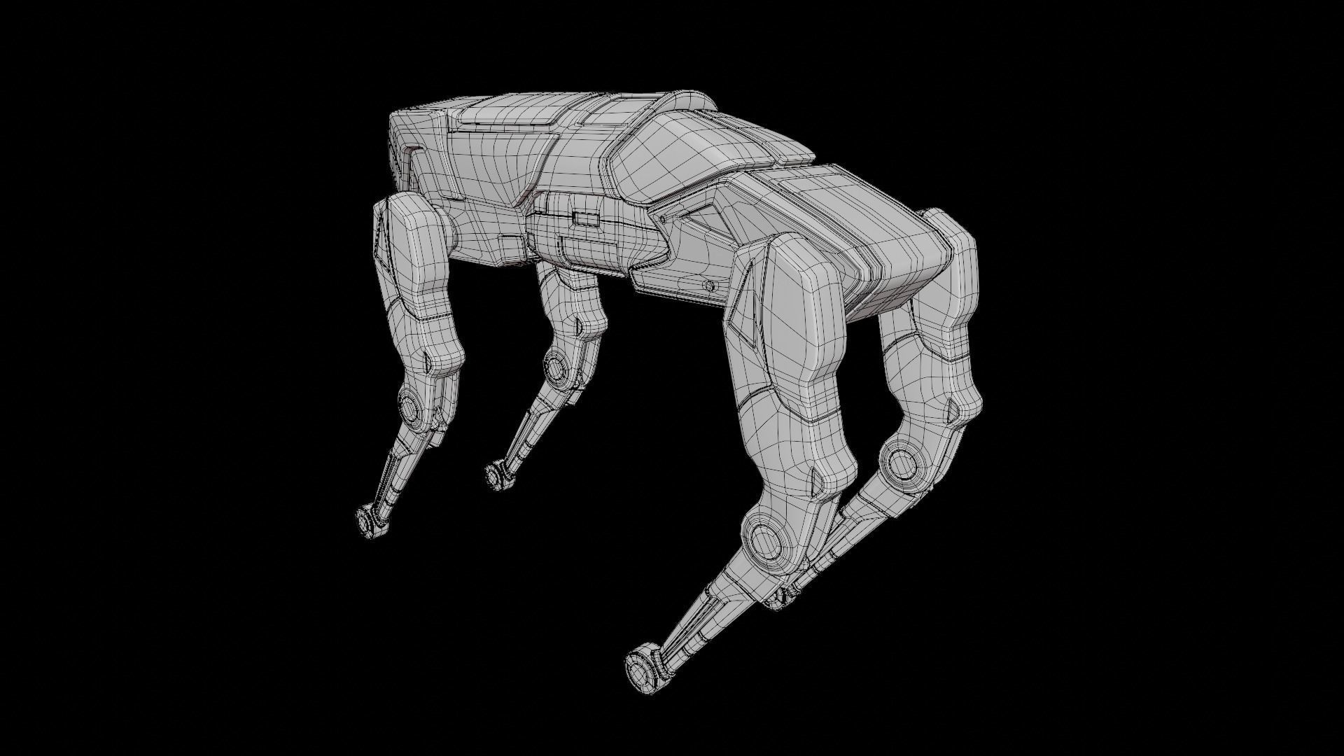 Robot Dog Low-poly 3D model_9