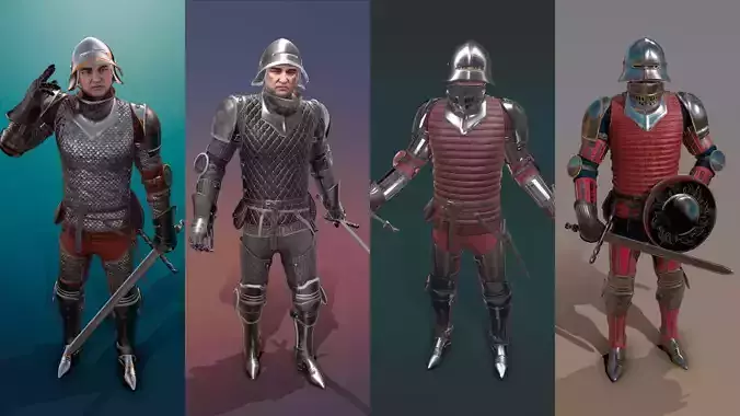 TAB Medieval Knight - 6 Low-poly 3D model