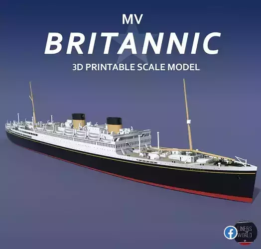 MV BRITANNIC 1930 last White Star liner in service  3D print model